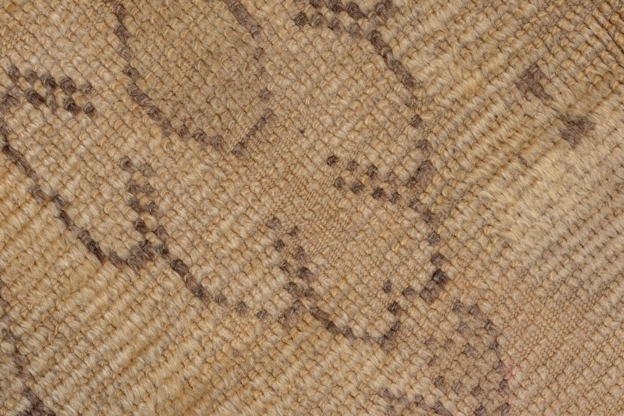 4' x 7' one-of-a-kind handmade vintage Moroccan rug. Color palette: camel, taupe, brown, charcoal, beige, gray, black