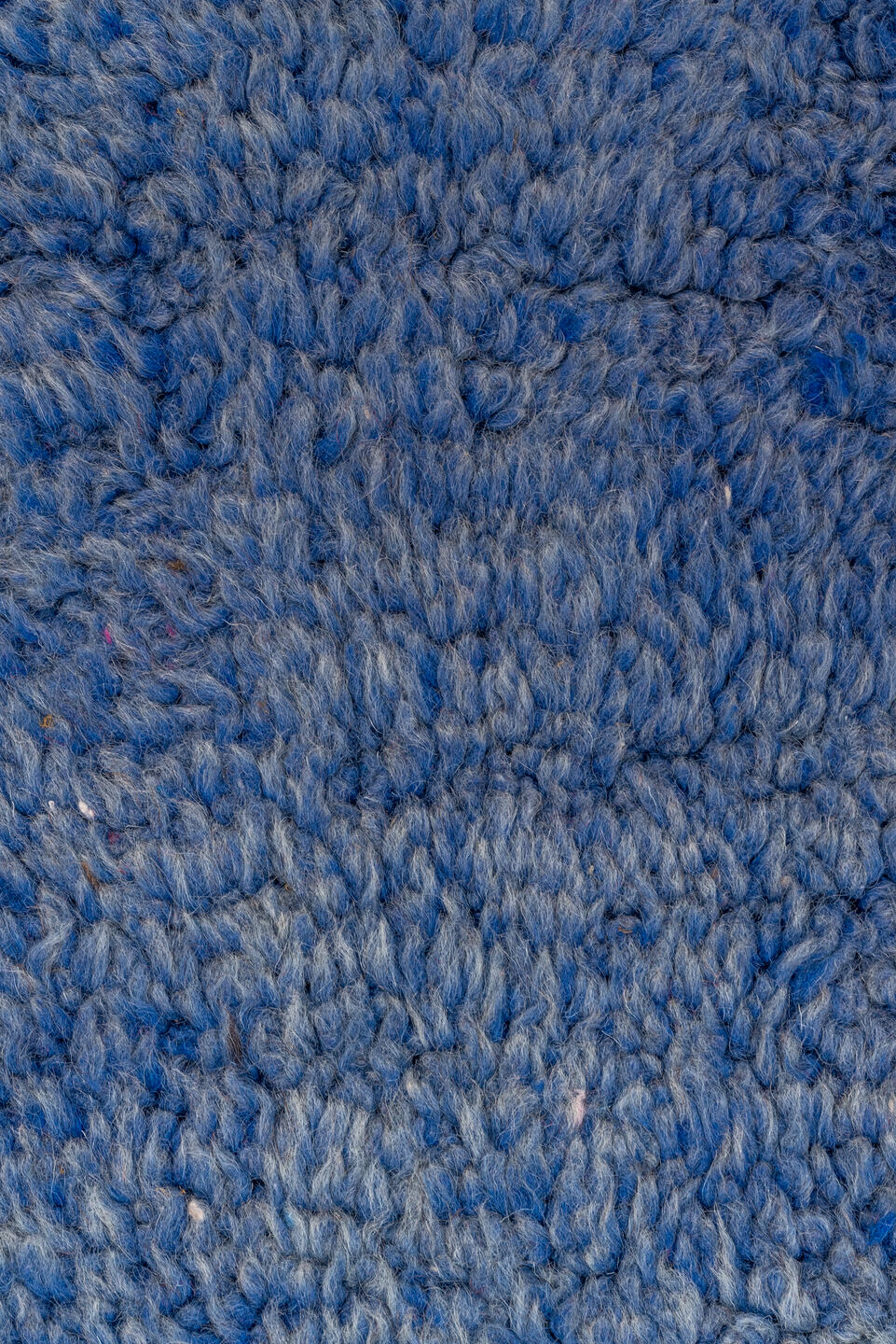 7' x 9' one-of-a-kind handmade vintage Moroccan rug. Color palette: blue, fiord, gray, light blue, light steel blue