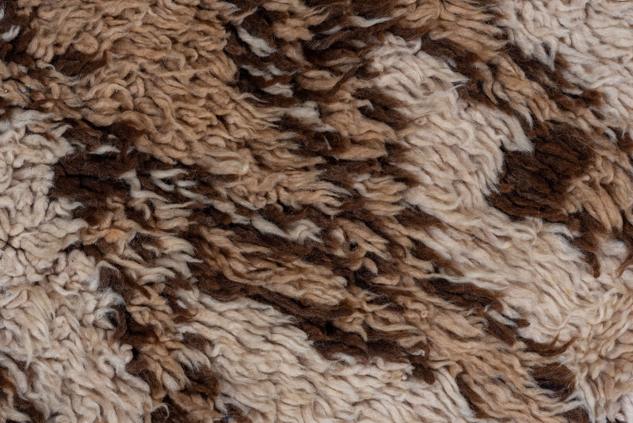 2' x 4' one-of-a-kind handmade vintage Moroccan small size rug. Color palette: ivory, camel, brown, beige