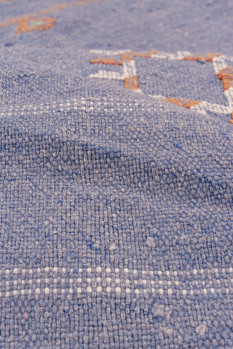 6' x 9' one-of-a-kind handmade vintage Cactus Kilim medium size rug. Color palette: blue, ivory, blush, rust, lavender, pink