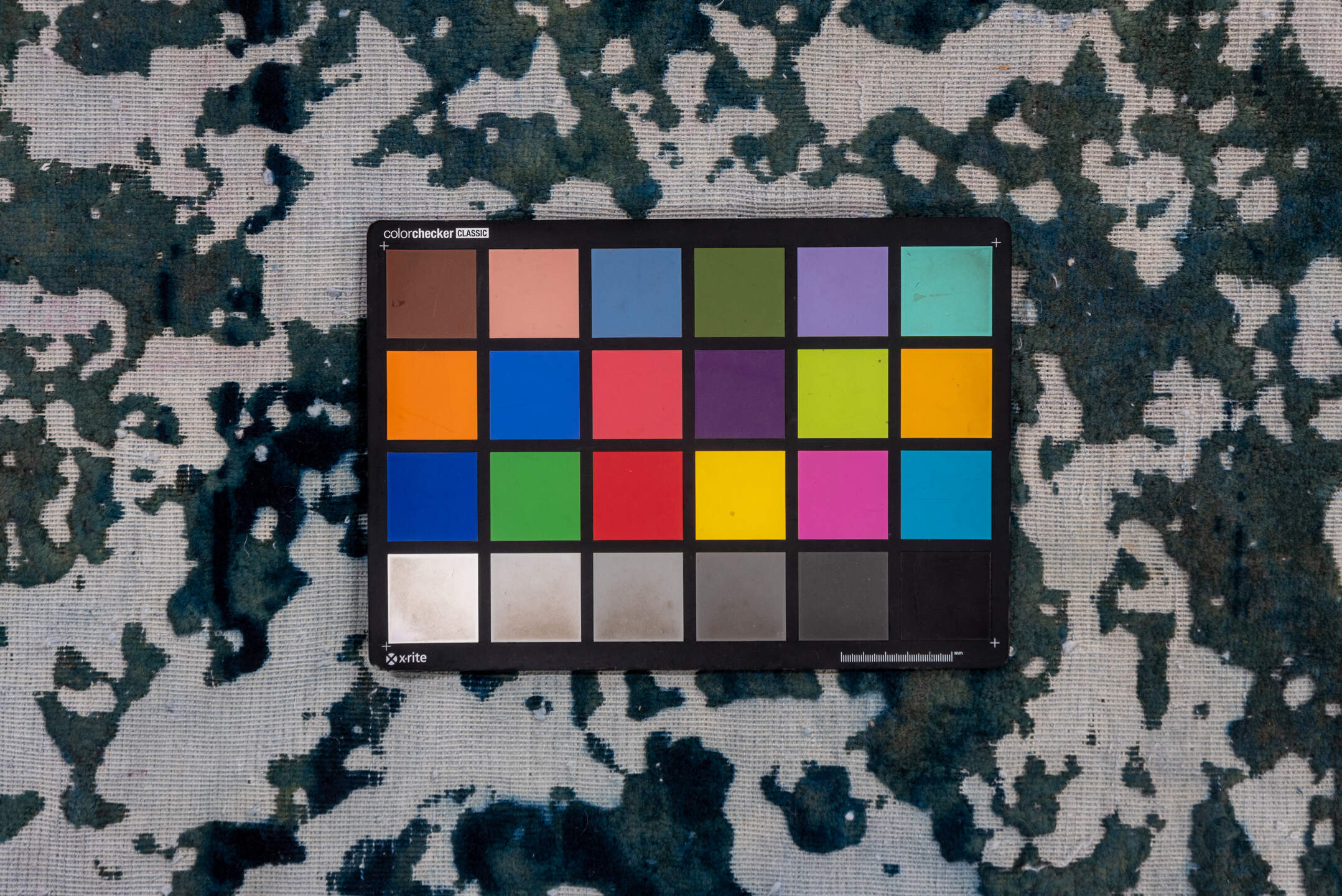 9' x 12' one-of-a-kind handmade vintage Overdyed large size rug. Color palette: black, blue, dark gray, gray, light blue