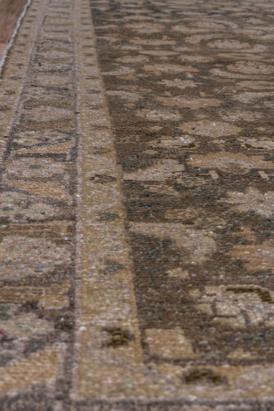 2' x 15' one-of-a-kind handmade vintage Malayer runner rug. Color palette: black, charcoal, gray, off-white, snow, white