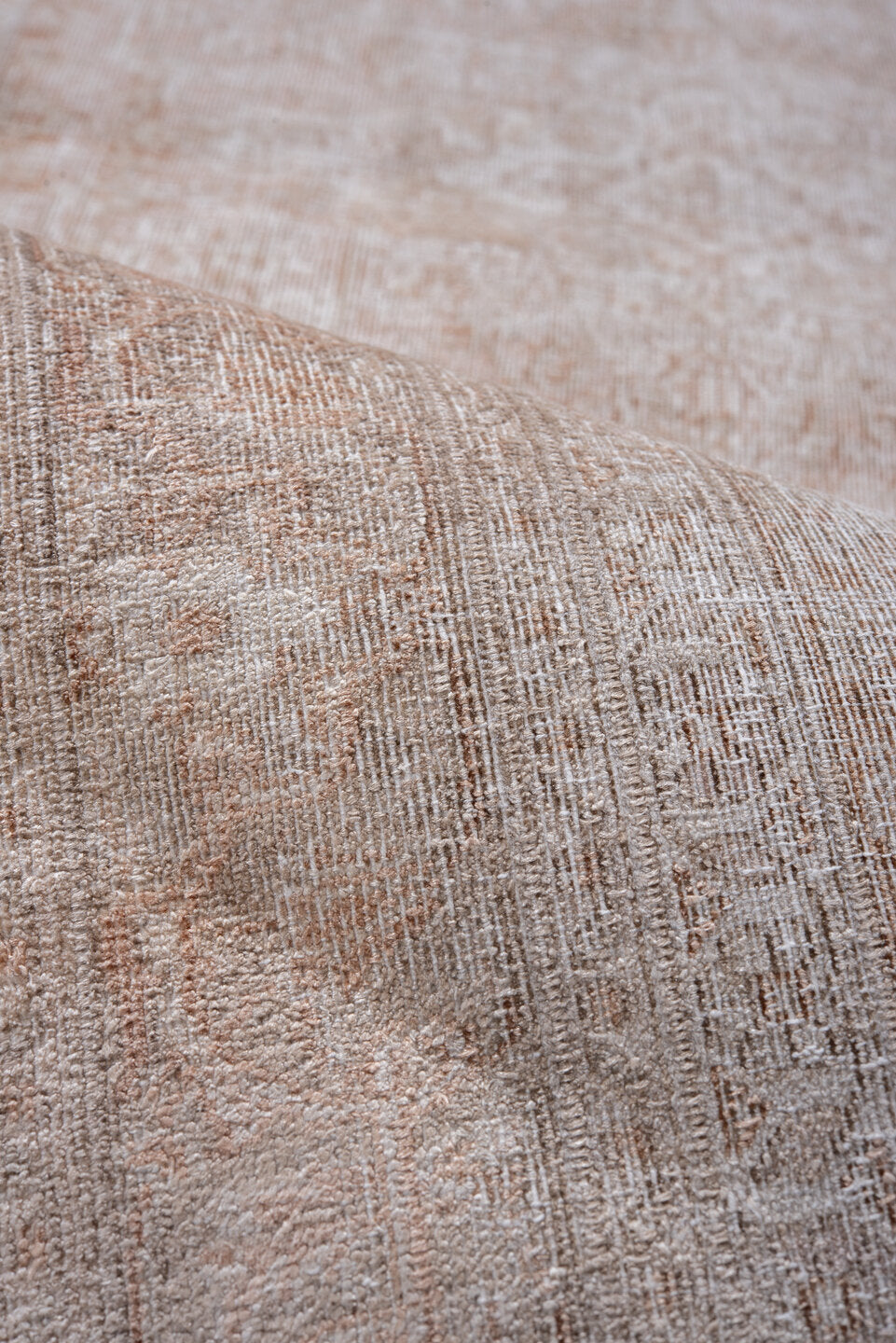 2' x 10' one-of-a-kind handmade vintage Kashmir runner rug. Color palette: brown, gainsboro, gray, light gray, off-white