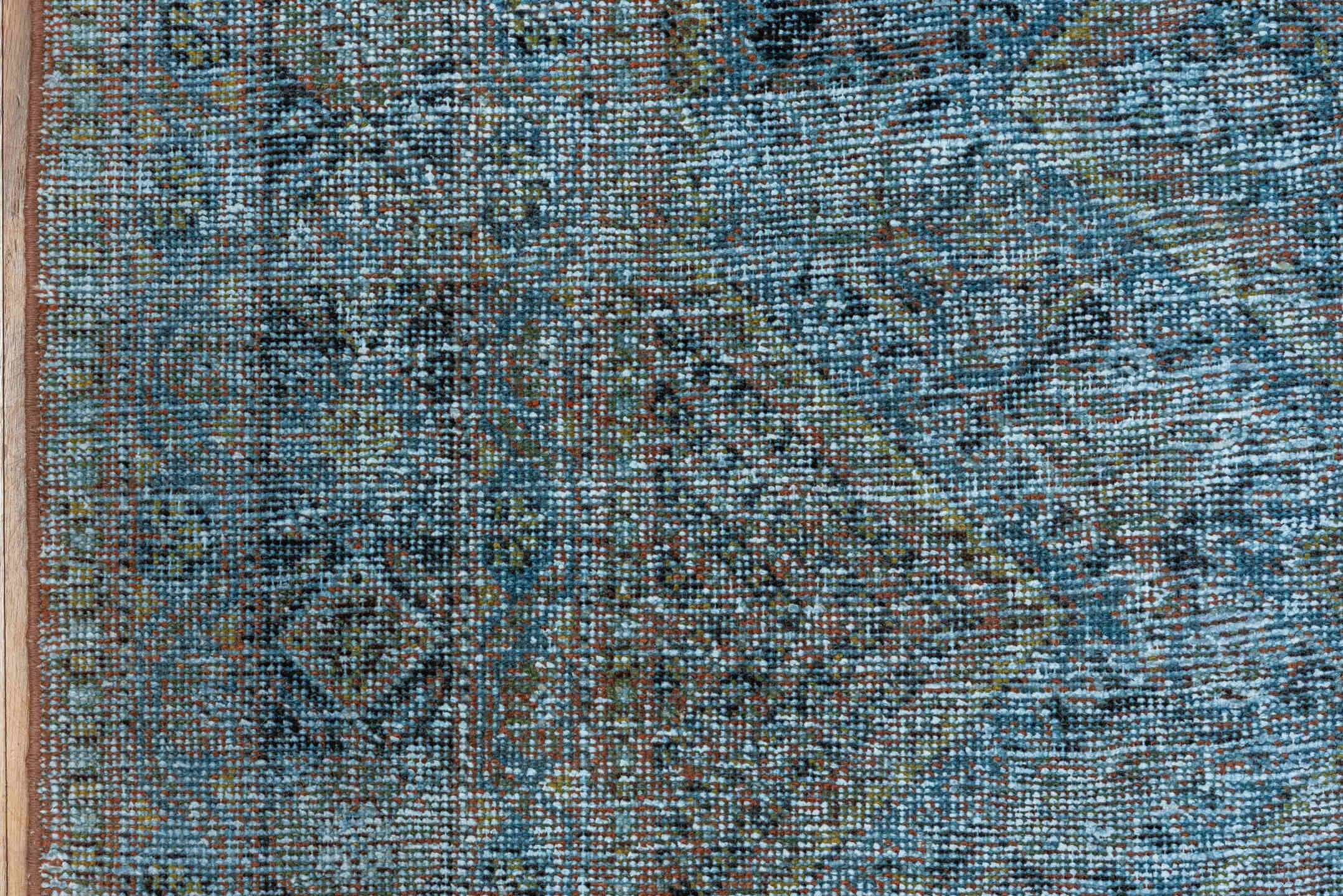 5' x 7' one-of-a-kind handmade antique Afshar rug. Color palette: sky blue, ivory, taupe, slate, rust, charcoal, camel