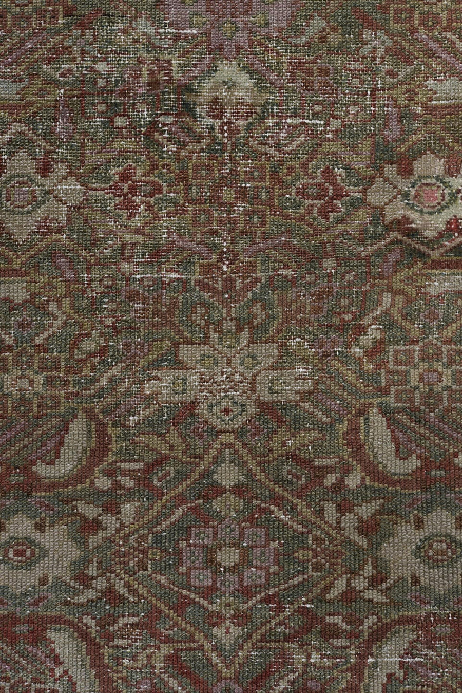 3' x 15' one-of-a-kind handmade vintage Malayer runner rug. Color palette: taupe, brown, rust, ivory, charcoal, rose, camel