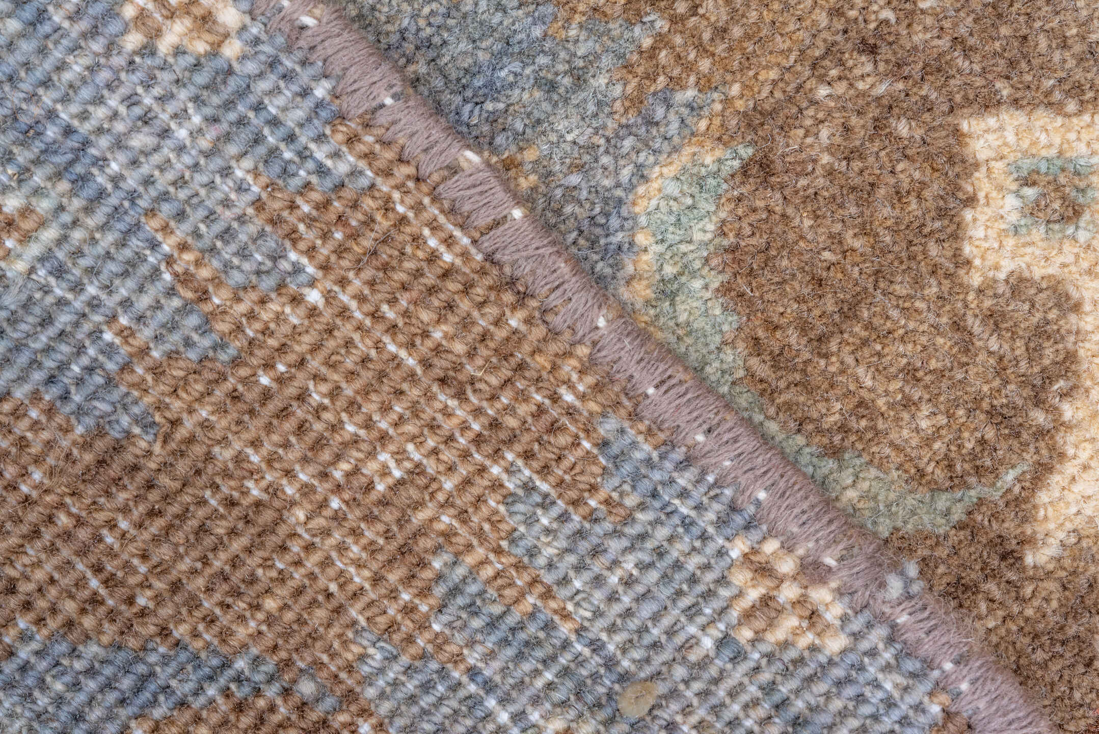 2' x 6' one-of-a-kind handmade vintage Botteh runner rug. Color palette: taupe, ivory, pale blue, brown, beige, gray