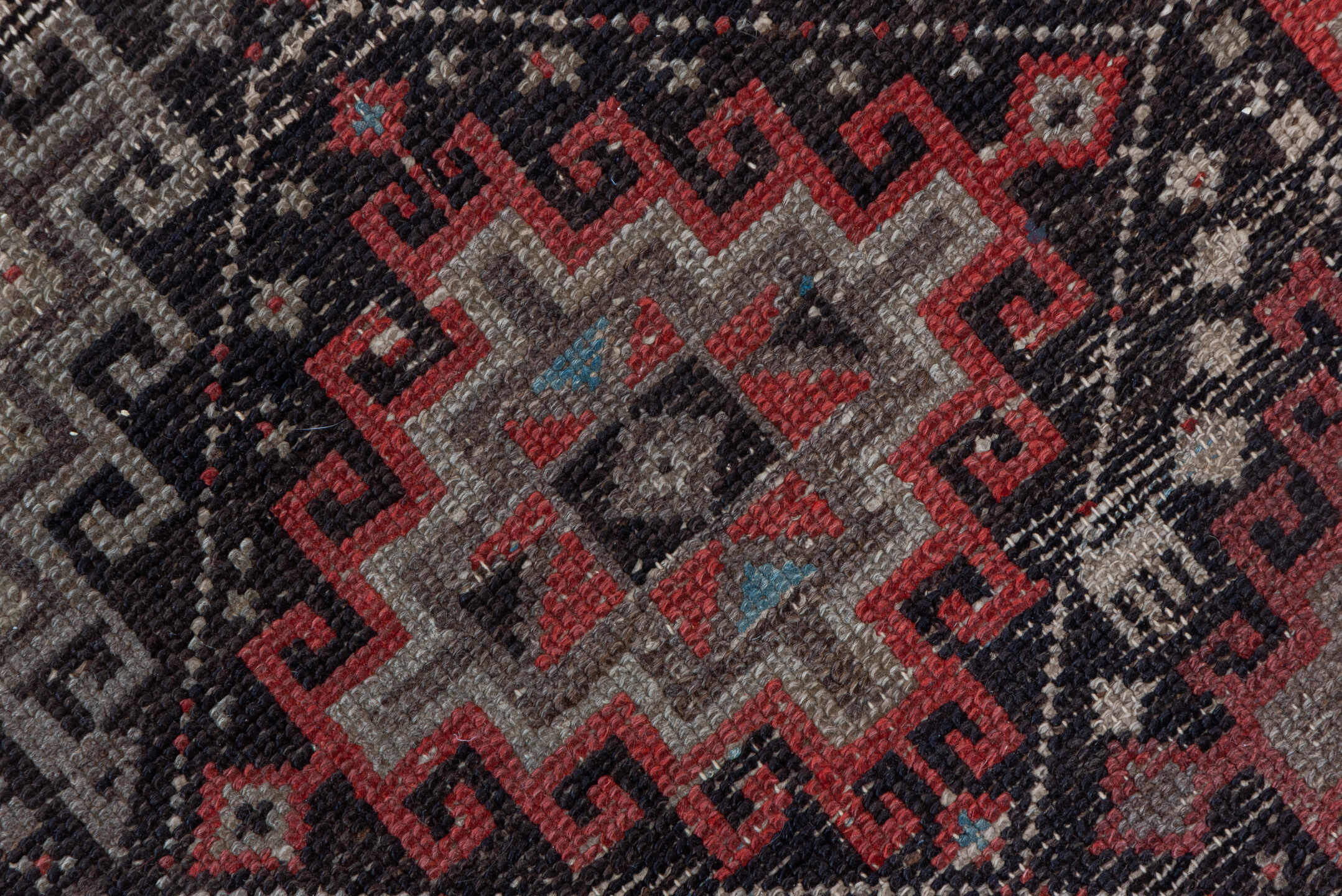 3' x 5' one-of-a-kind handmade antique Hamadan small size rug. Color palette: charcoal, rust, ivory, brick, taupe, slate