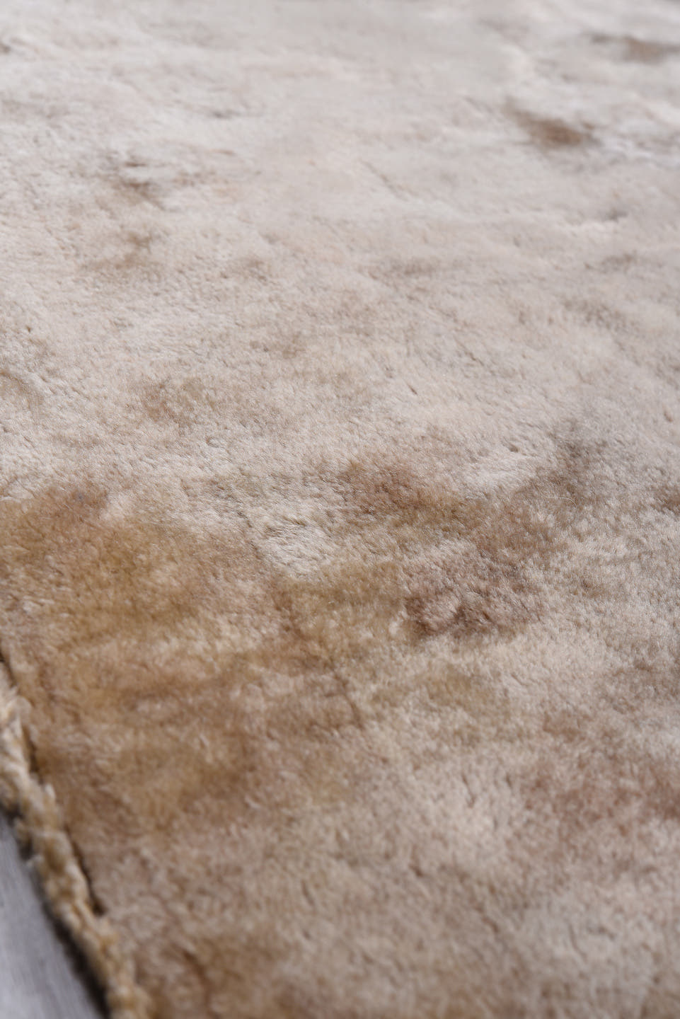 9' x 11' one-of-a-kind handmade antique Hooked large size rug. Color palette: ivory, taupe, beige, camel, brown, gray