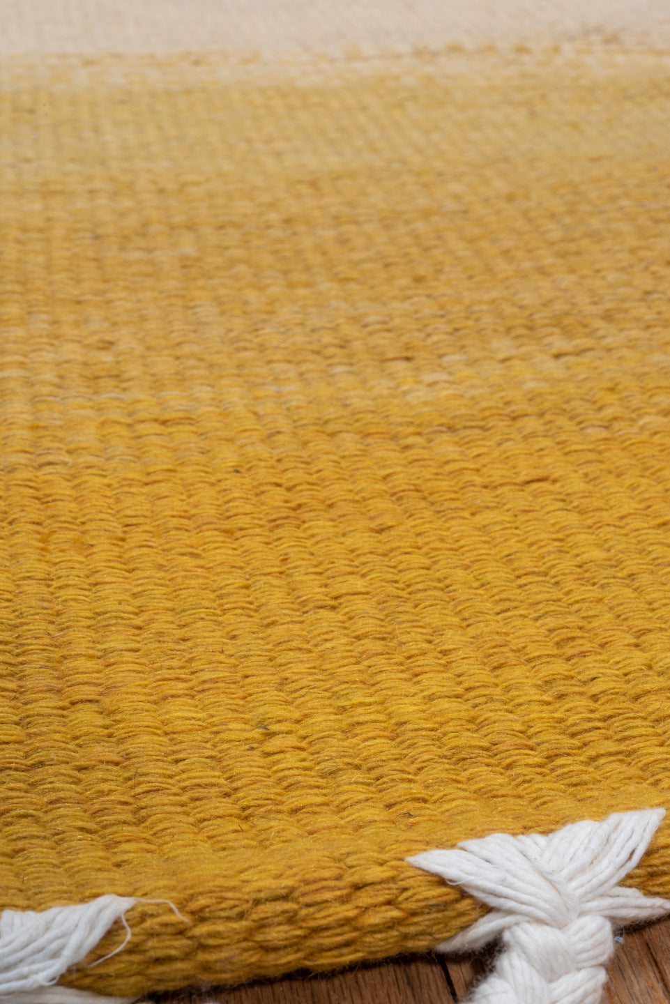 4' x 6' one-of-a-kind handmade vintage Flatweave small size rug. Color palette: gold, ivory, ochre, cream, brown