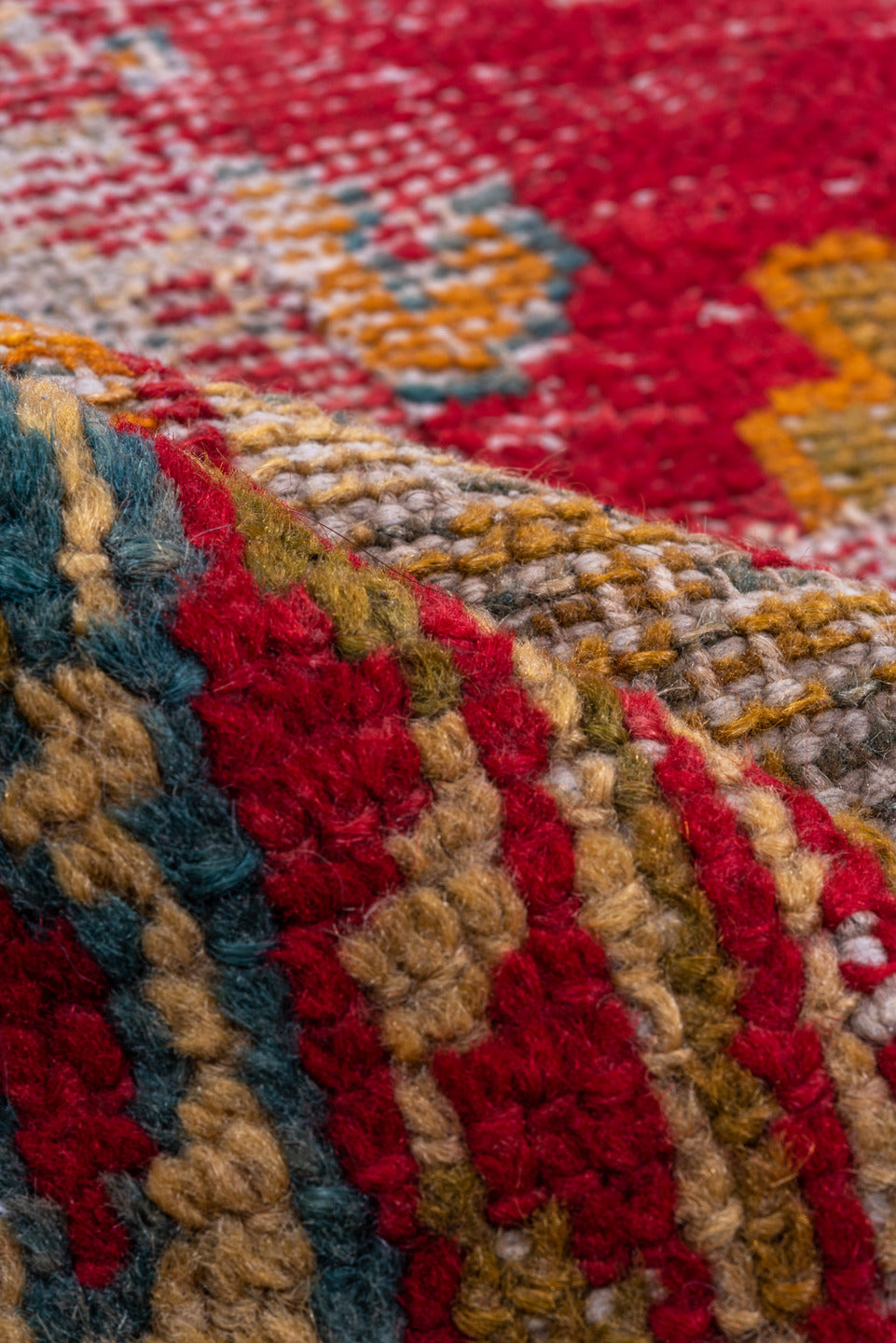 11' x 12' one-of-a-kind handmade vintage Oushak oversize rug. Color palette: brown, gray, light gray, pink, red