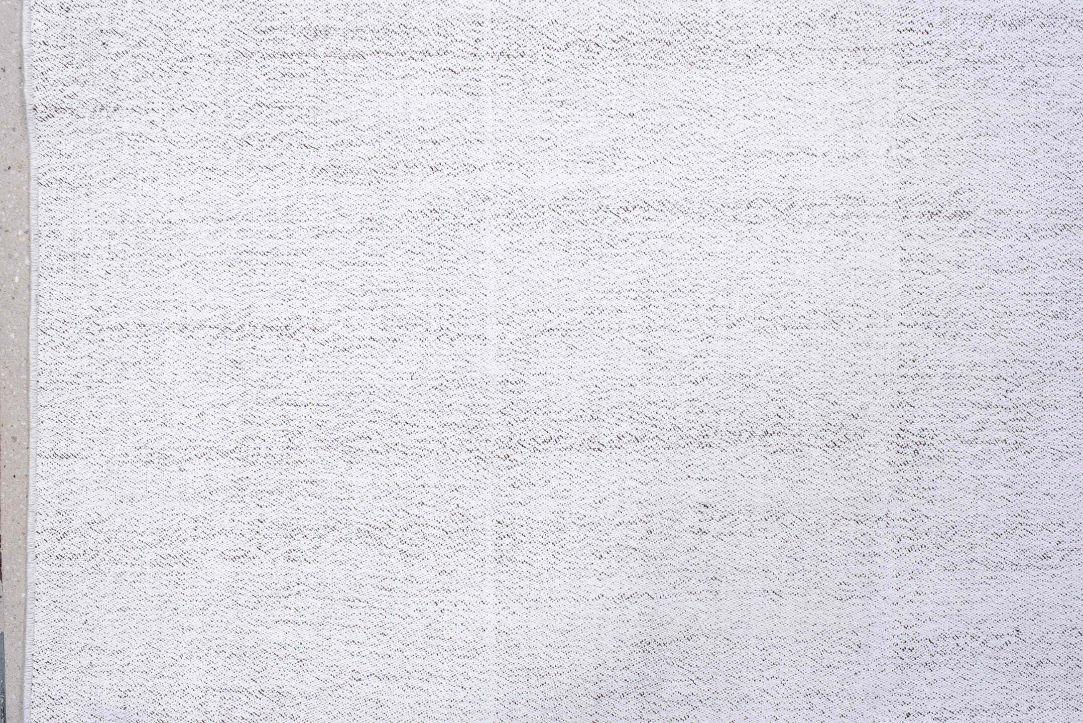 7' x 12' one-of-a-kind handmade antique Flatweave large size rug. Color palette: ivory, pale gray, cream, light gray