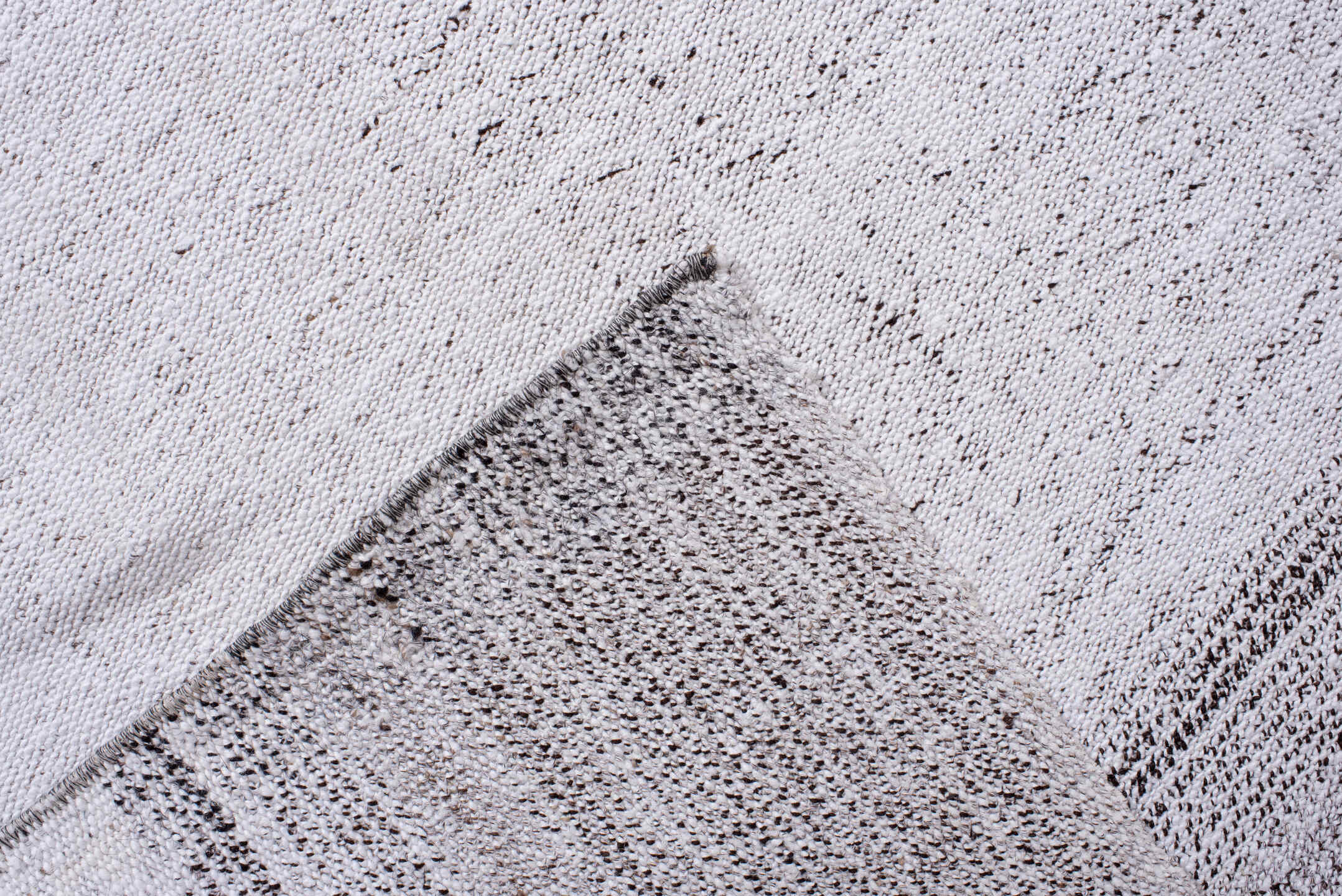 10' x 15' one-of-a-kind handmade antique Flatweave rug. Color palette: ivory, taupe, beige, pale gray, gray, light gray