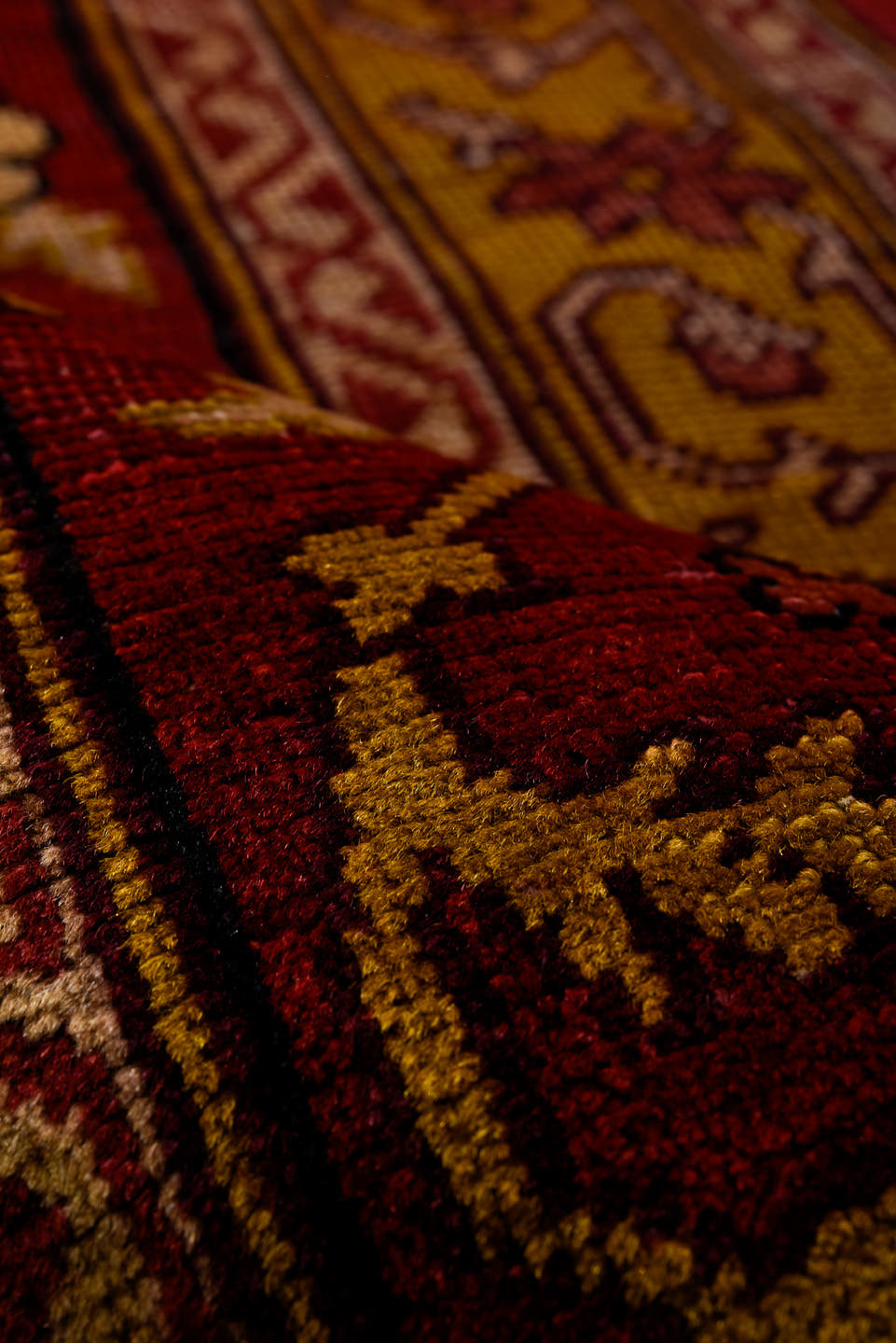 9' x 12' one-of-a-kind handmade antique Agra large size rug. Color palette: red, burgundy, camel, ivory, gold, rose, olive