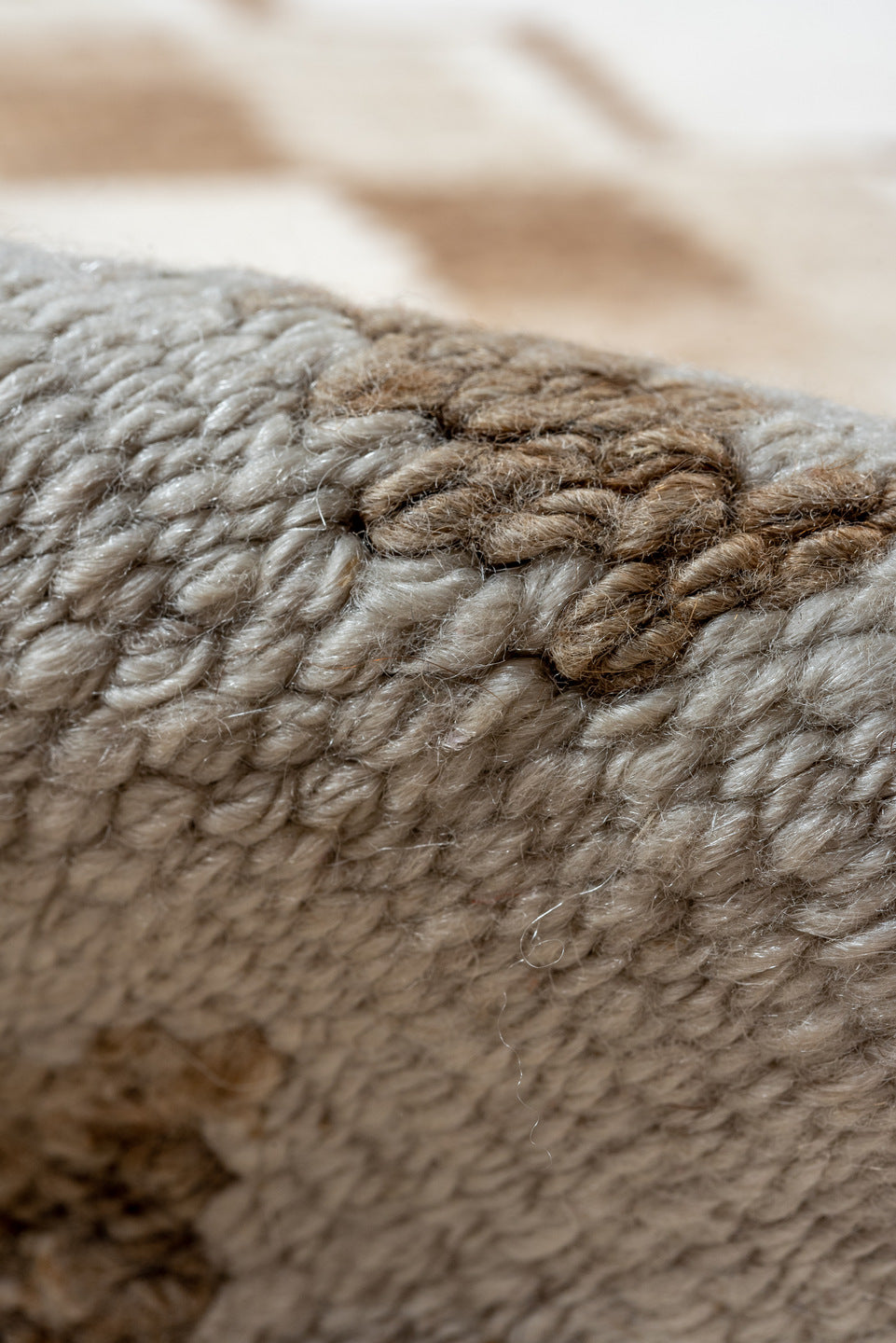 3' x 12' one-of-a-kind handmade vintage Kilim runner rug. Color palette: brown, gray, light gray, linen, off-white, old lace