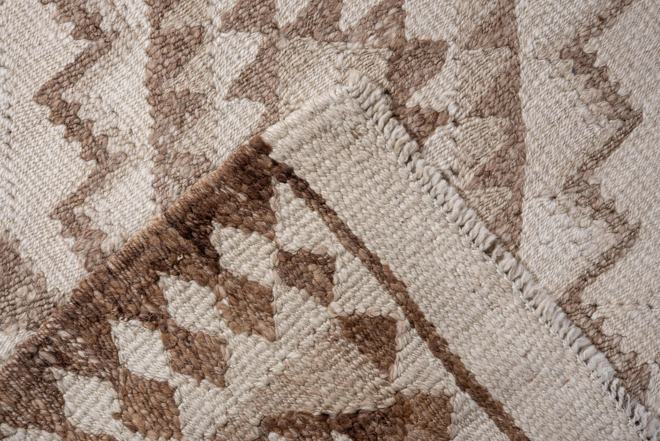 3' x 11' one-of-a-kind handmade vintage Kilim runner rug. Color palette: brown, gainsboro, gray, light gray, off-white, pink