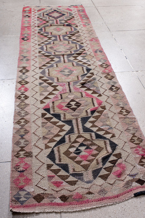 Vintage Kilim Runner Rug (3' x 11')