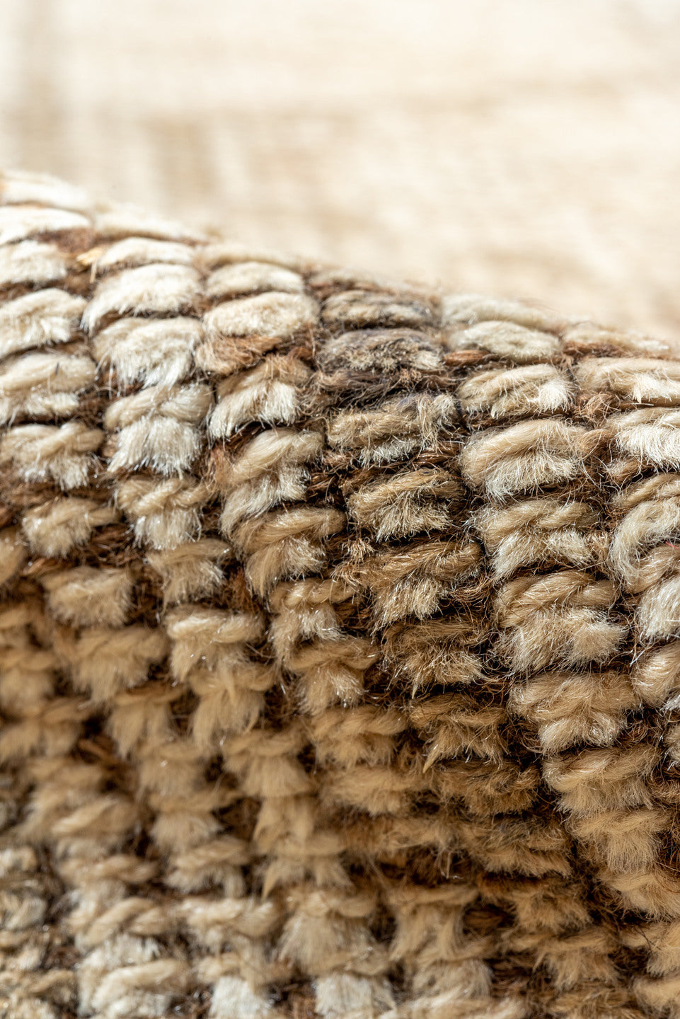 2' x 10' one-of-a-kind handmade vintage Kars runner rug. Color palette: antiquewhite, blanched almond, brown, dim gray, gray