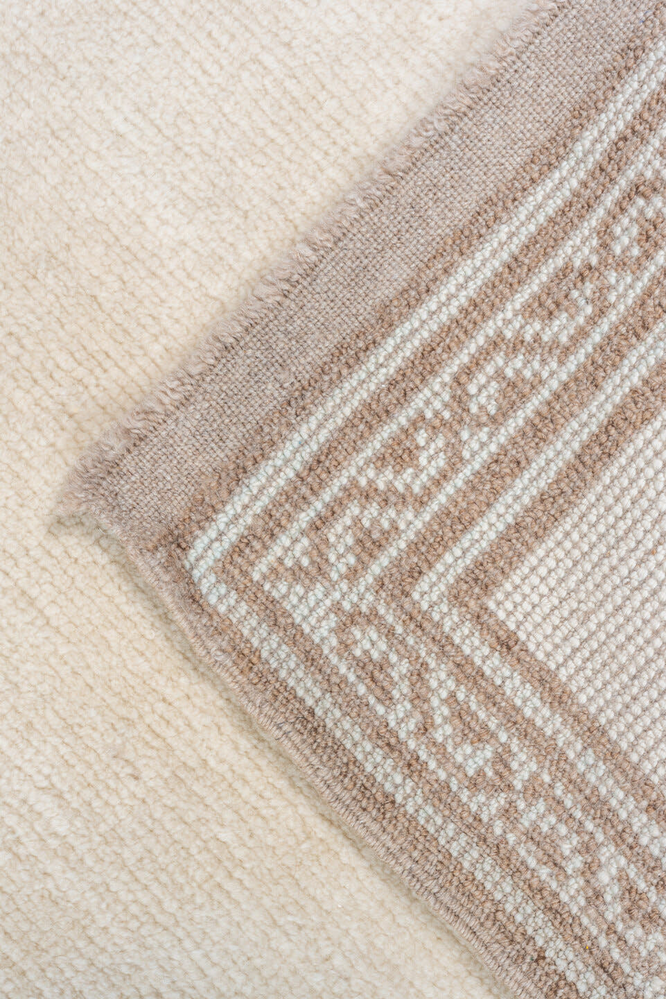 3' x 13' one-of-a-kind handmade vintage Moroccan runner rug. Color palette: ivory, camel, taupe, cream, beige, gray