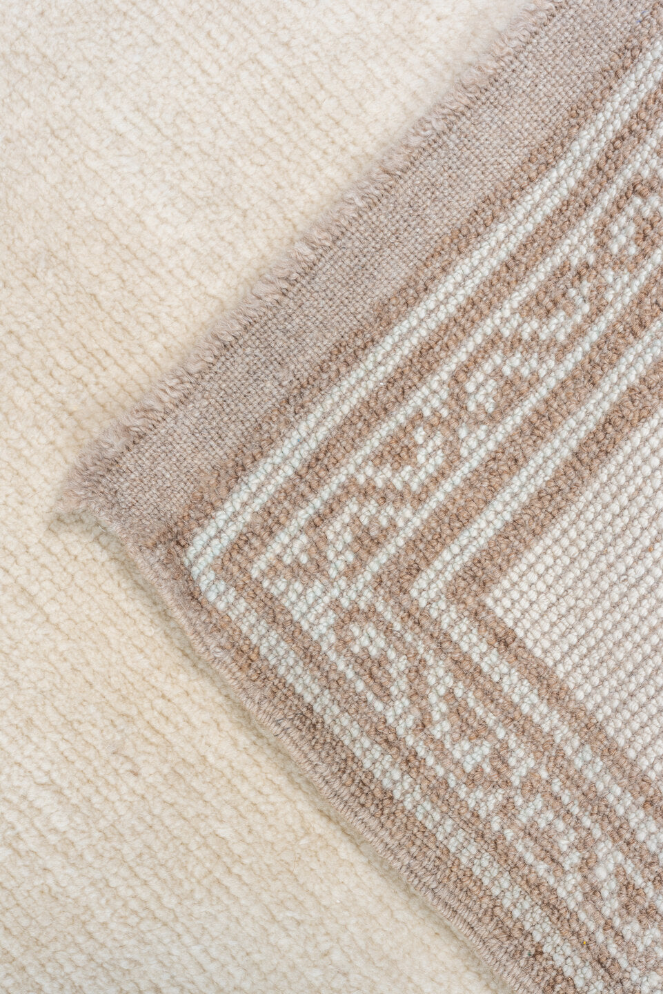 3' x 13' one-of-a-kind handmade vintage Moroccan runner rug. Color palette: brown, gray, light gray, off-white, pink, snow