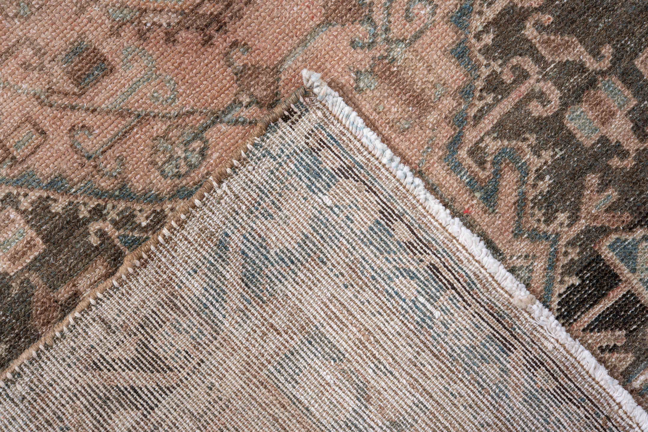 2' x 4' one-of-a-kind handmade vintage Hamadan small size rug. Color palette: blue, brown, dark gray, dim gray, gray