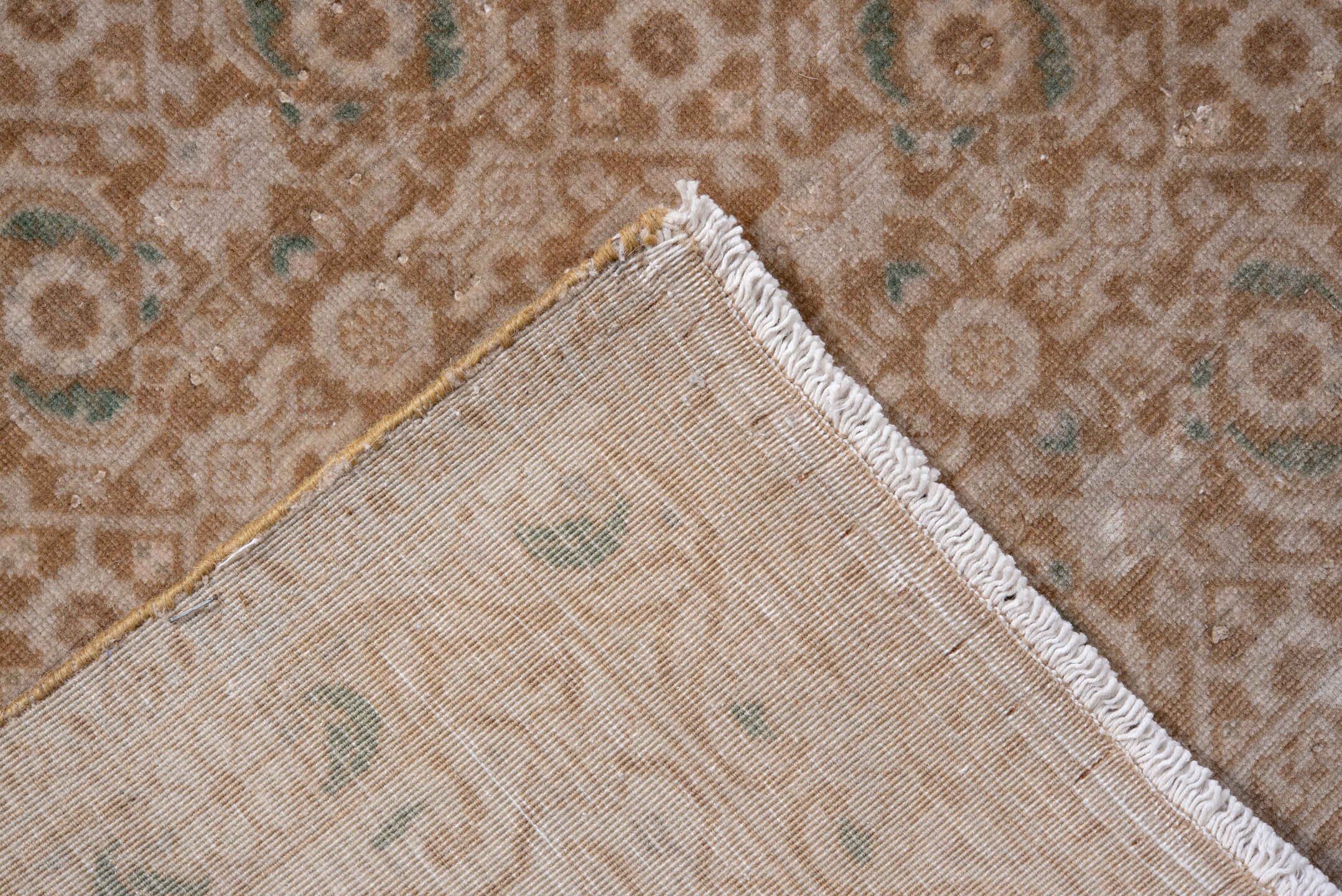 8' x 11' one-of-a-kind handmade antique Bidjar large size rug. Color palette: camel, taupe, ivory, sage, beige, sand, gray