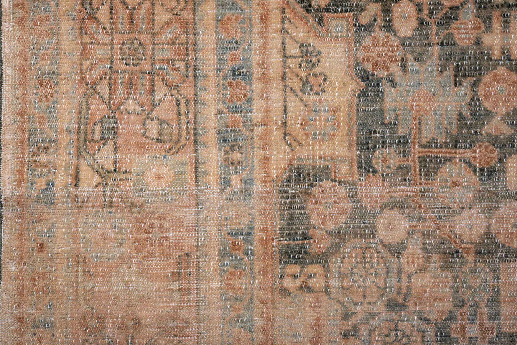 5' x 10' one-of-a-kind handmade vintage Malayer medium size rug. Color palette: blush, charcoal, ivory, sky_blue, taupe