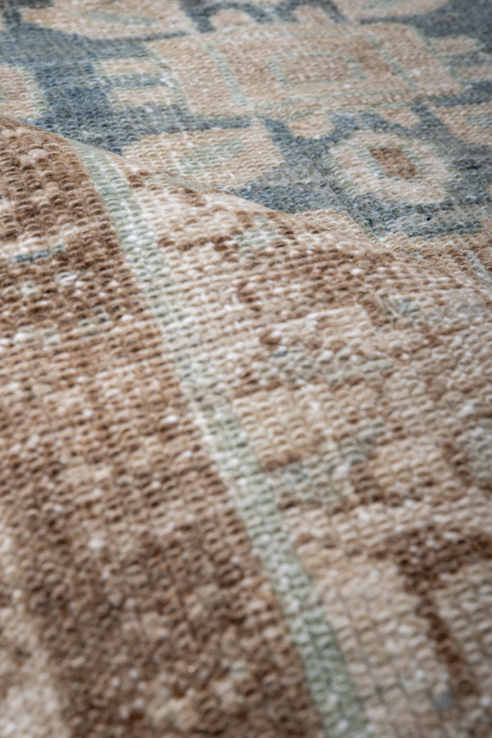 3' x 6' one-of-a-kind handmade vintage Malayer small size rug. Color palette: gray, off-white, light gray, brown