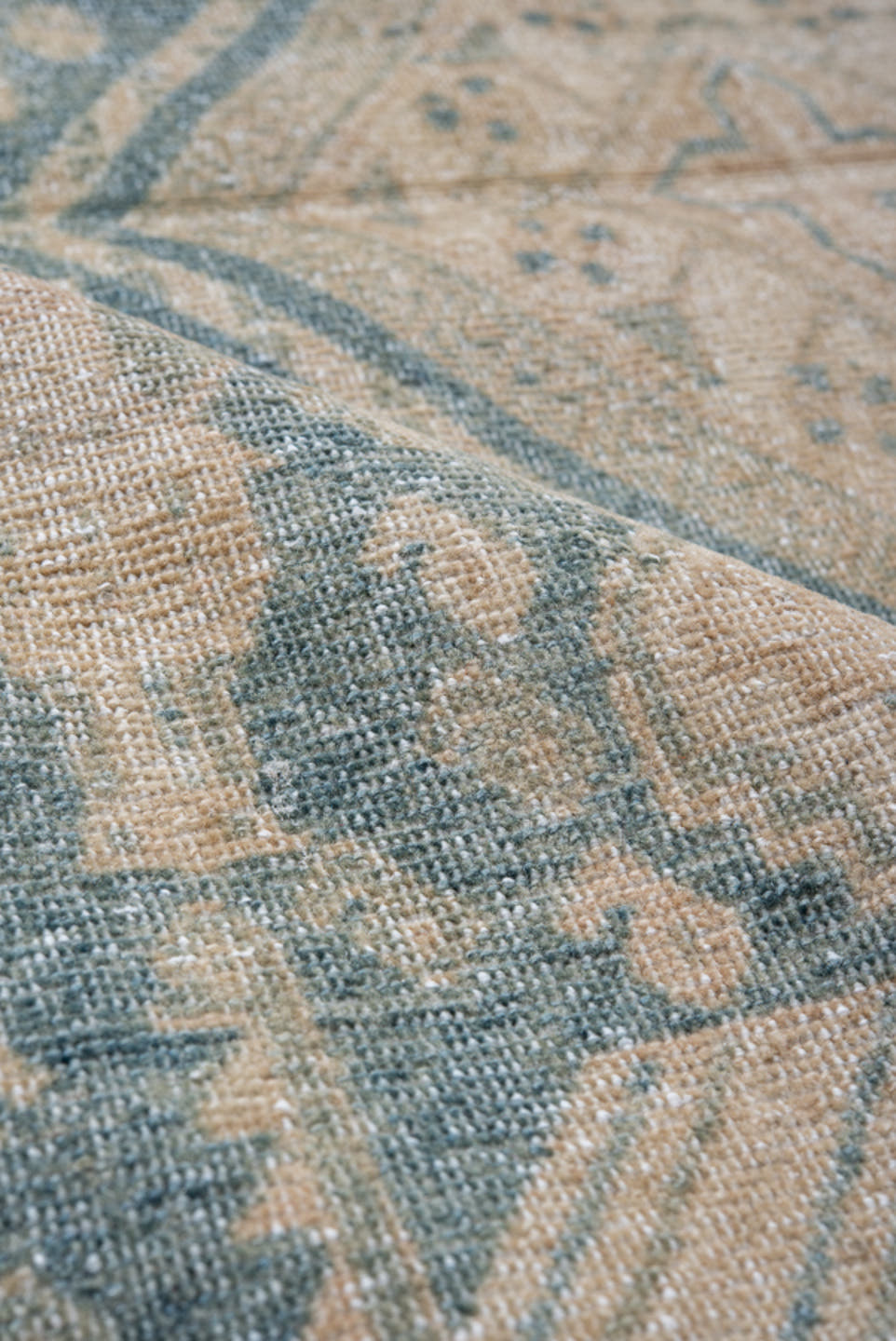 4' x 6' one-of-a-kind handmade antique Afshar small size rug. Color palette: ivory, pale blue, sand, beige, taupe