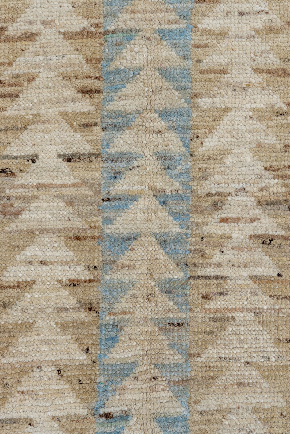 5' x 7' one-of-a-kind handmade vintage Moroccan rug. Color palette: blue, brown, dark gray, gray, green, light gray