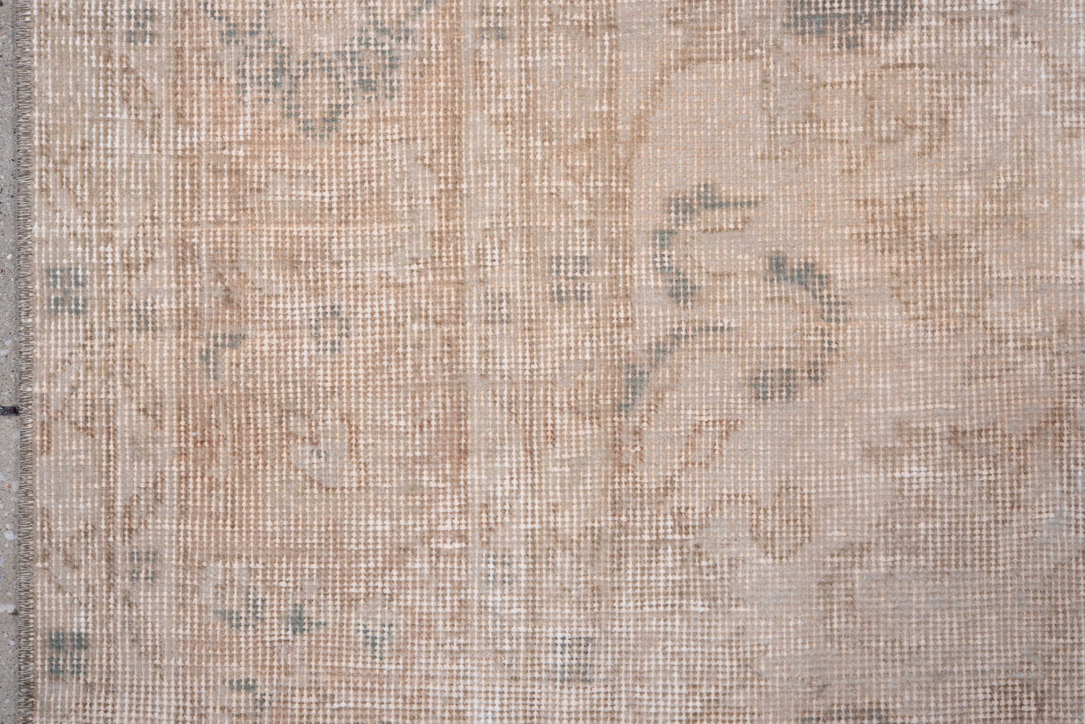 6' x 10' one-of-a-kind handmade antique Sparta large size rug. Color palette: ivory, blush, taupe, pale blue, beige, sand