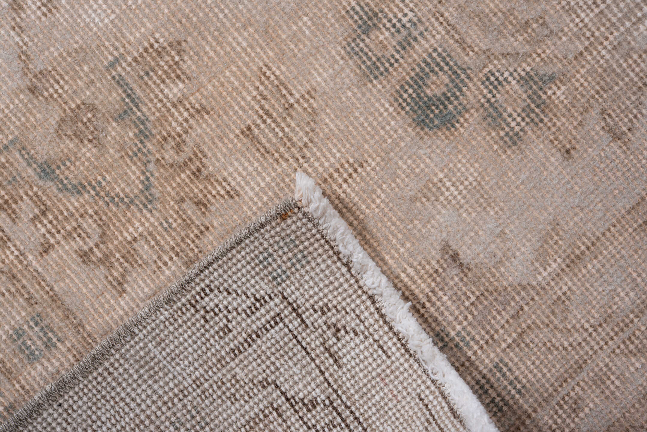 6' x 10' one-of-a-kind handmade antique Sparta large size rug. Color palette: ivory, blush, taupe, pale blue, beige, sand