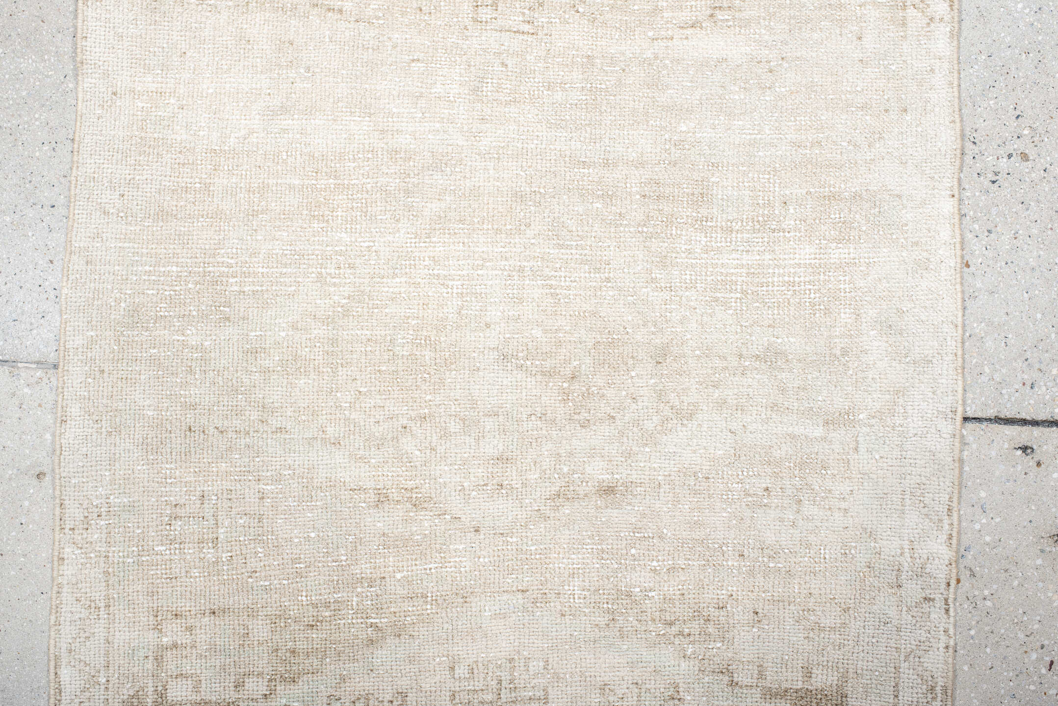 2' x 8' one-of-a-kind handmade antique Anatolian runner rug. Color palette: ivory, cream, beige, taupe, gray
