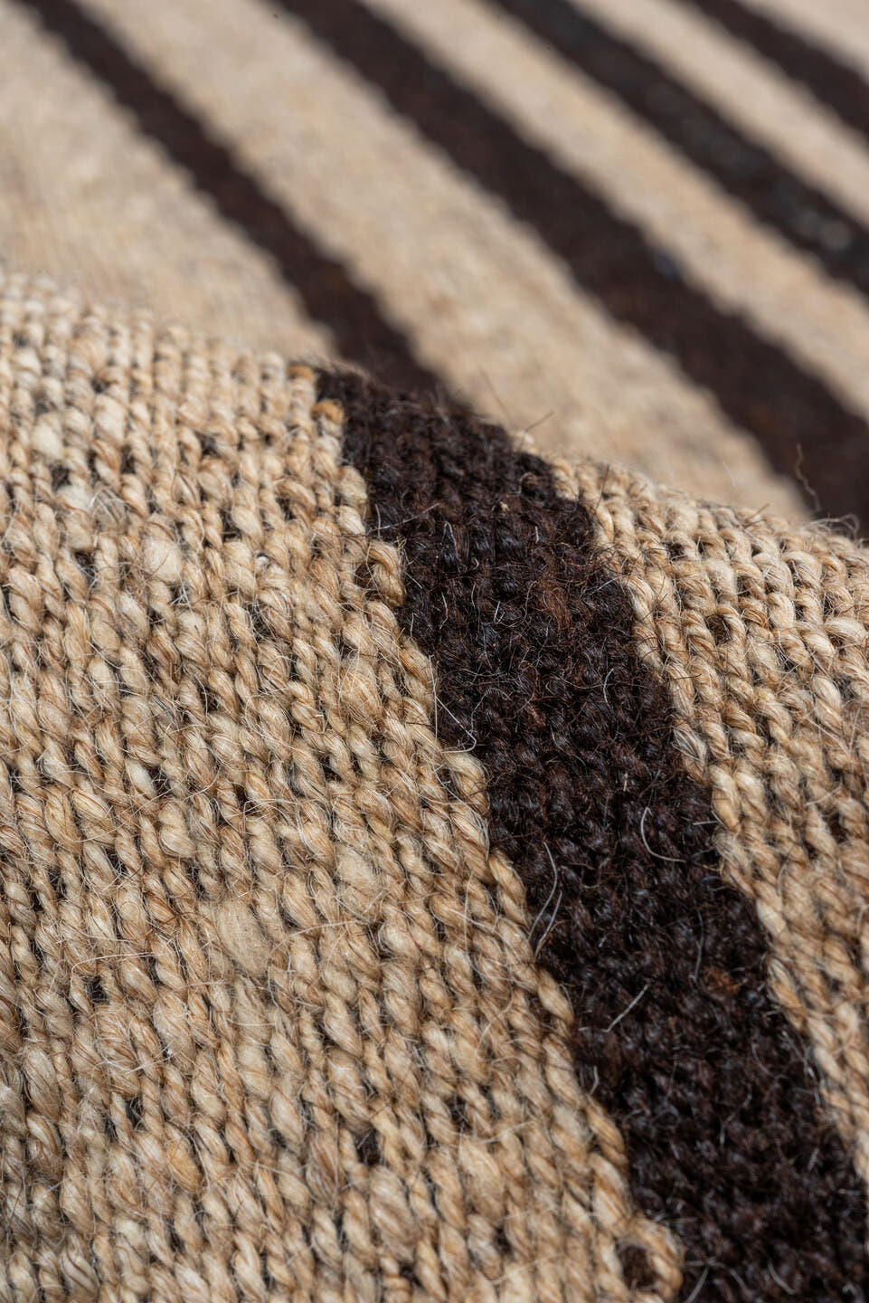 5' x 7' one-of-a-kind handmade vintage Kilim rug. Color palette: beige, dark_brown, ivory, brown