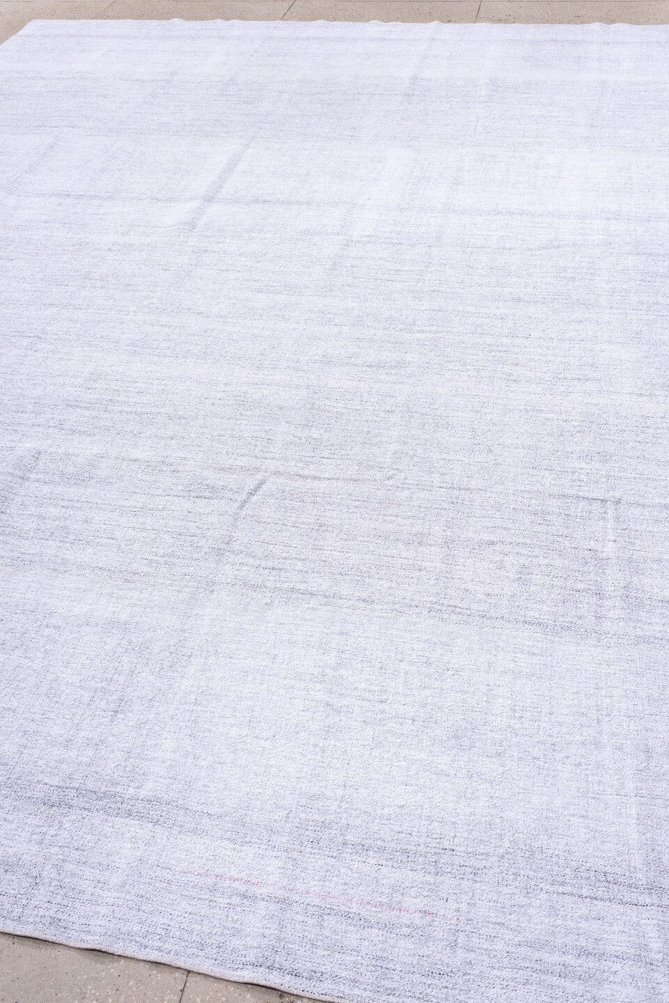 10' x 14' one-of-a-kind handmade antique Kilim large size rug. Color palette: ivory, cream, pale lavender, silver, purple