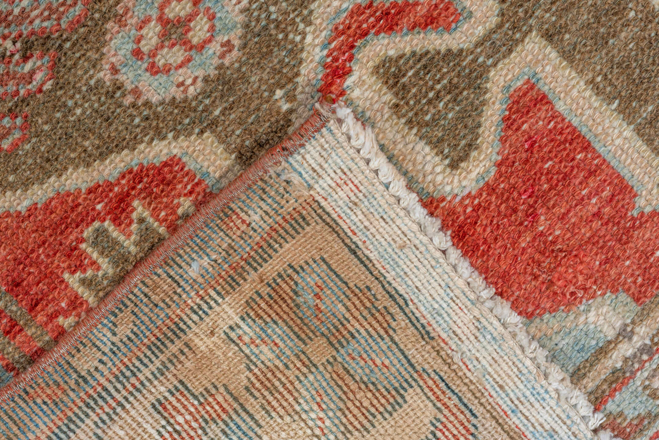 3' x 10' one-of-a-kind handmade vintage Malayer runner rug. Color palette: brown, dark gray, gray, light gray, off-white