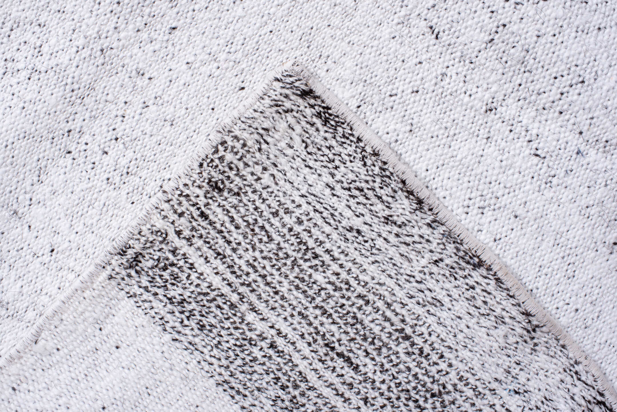 8' x 15' one-of-a-kind handmade antique Flatweave rug. Color palette: ivory, cream, taupe, light gray, beige, gray