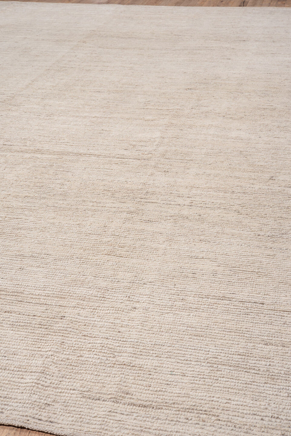 11' x 15' one-of-a-kind handmade vintage Tulu oversize rug. Color palette: ivory, cream, taupe, beige, camel, gray