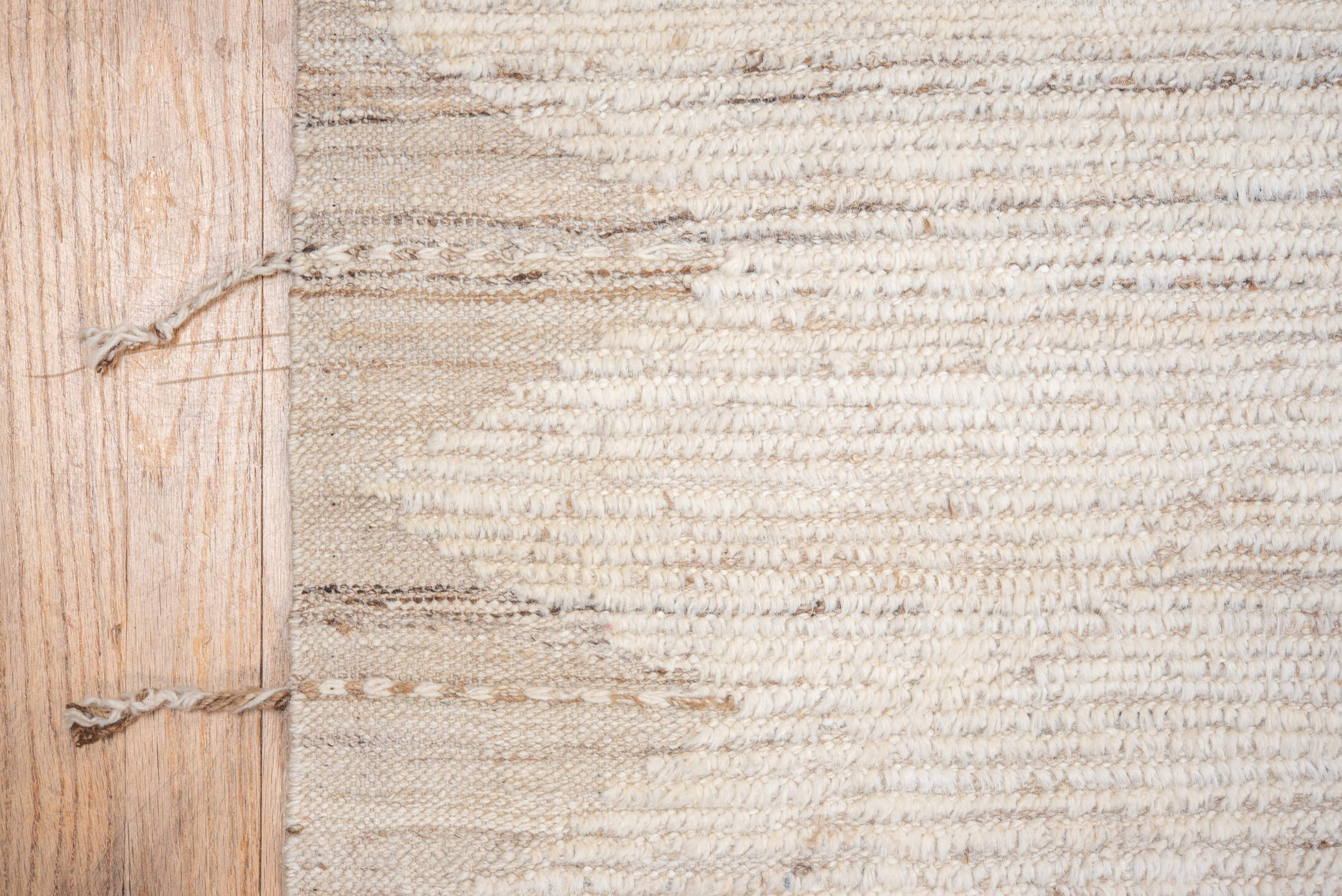 11' x 15' one-of-a-kind handmade vintage Tulu oversize rug. Color palette: ivory, cream, taupe, beige, camel, gray
