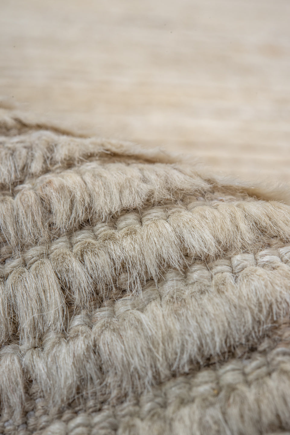 3' x 10' one-of-a-kind handmade vintage Tulu runner rug. Color palette: ivory, cream, beige, taupe, gray
