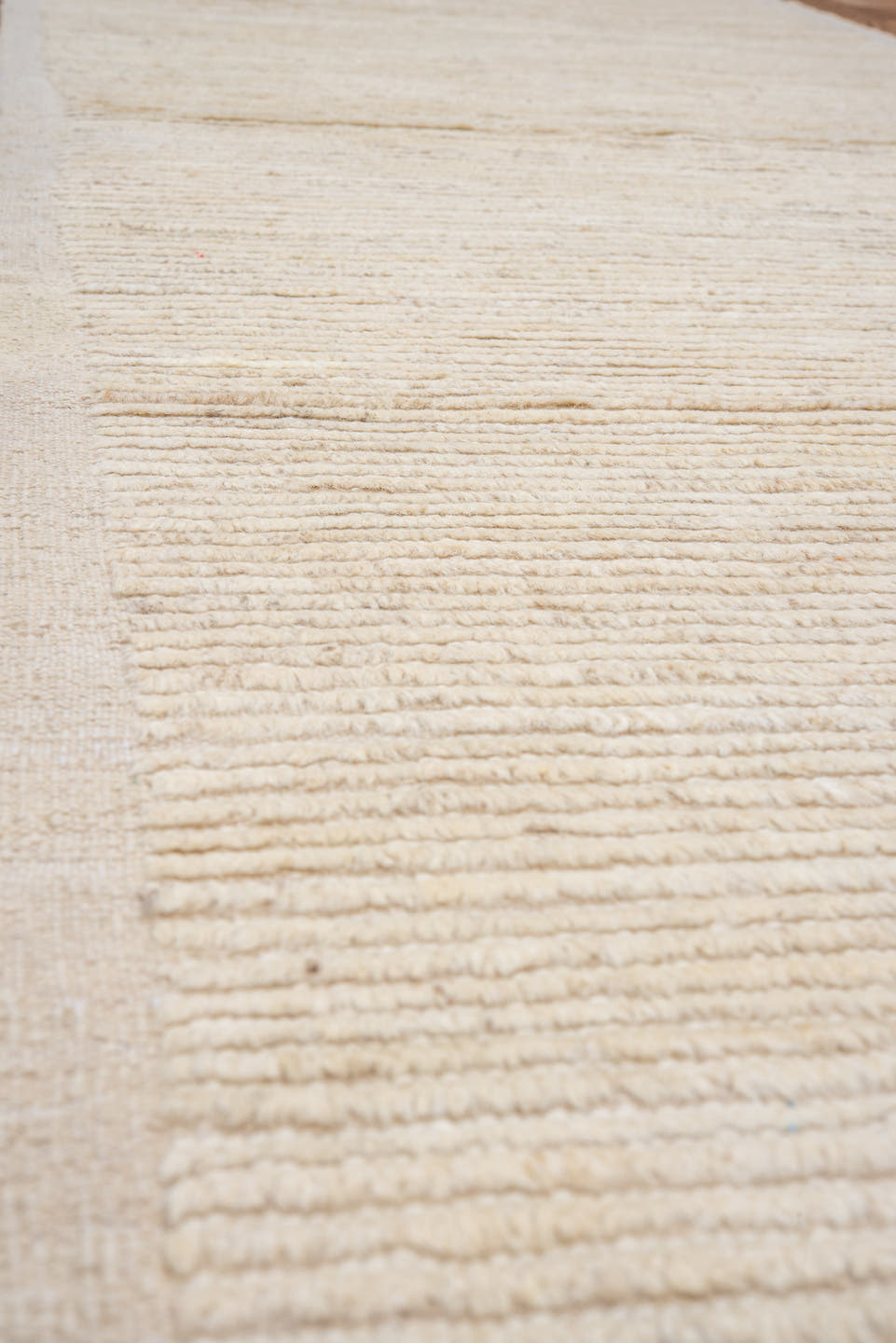 3' x 10' one-of-a-kind handmade vintage Tulu runner rug. Color palette: ivory, cream, beige, taupe, gray