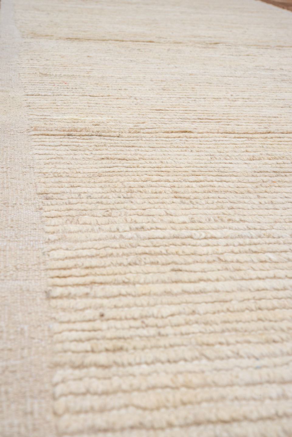 3' x 10' one-of-a-kind handmade vintage Tulu runner rug. Color palette: ivory, cream, beige, taupe, gray