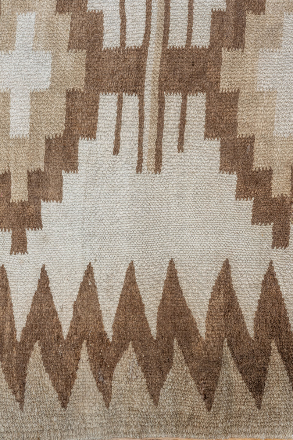 2' x 10' one-of-a-kind handmade vintage Kilim runner rug. Color palette: brown, gray, light gray, off-white, pink, silver