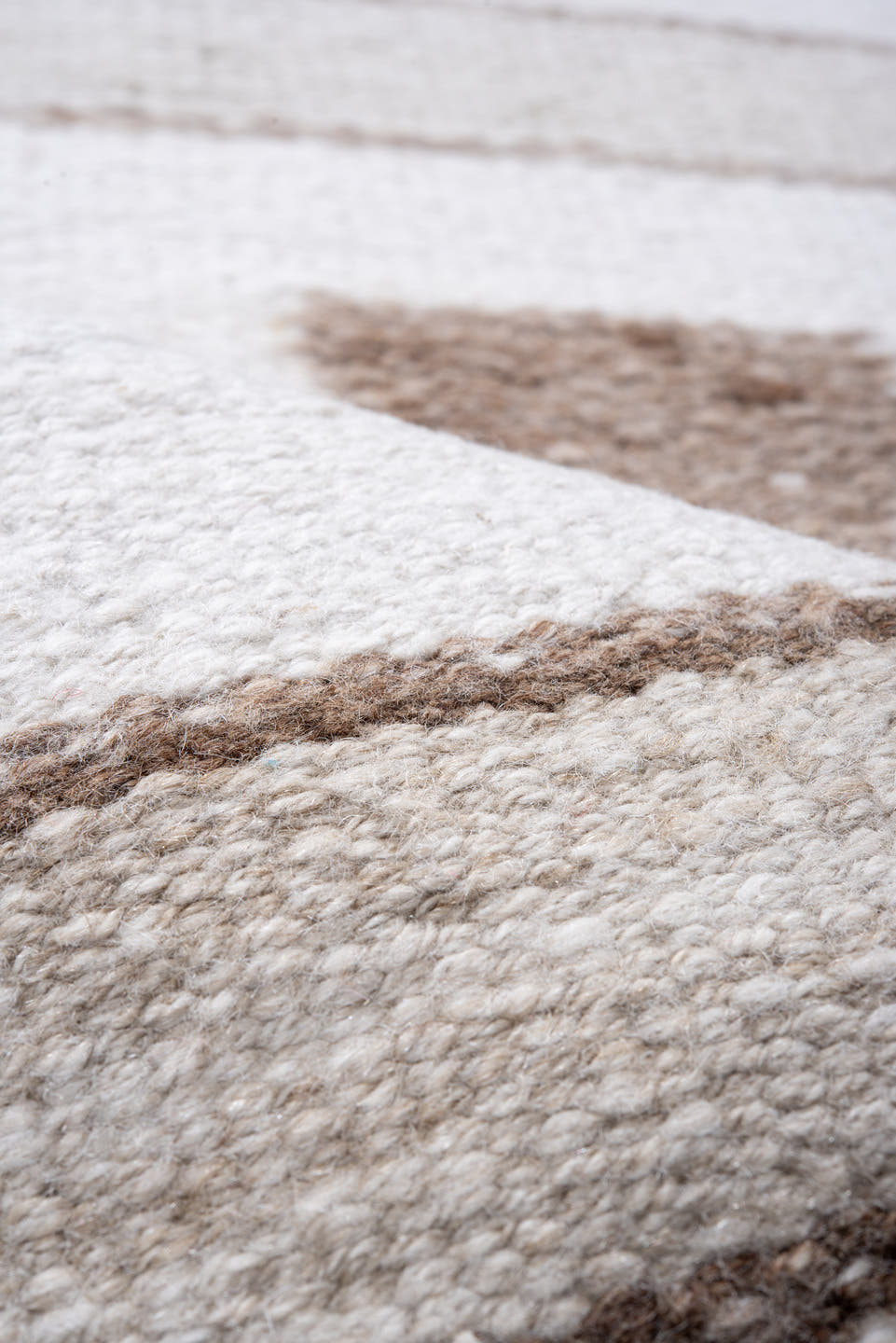 2' x 10' one-of-a-kind handmade antique Kilim runner rug. Color palette: ivory, taupe, camel, brown, beige, gray