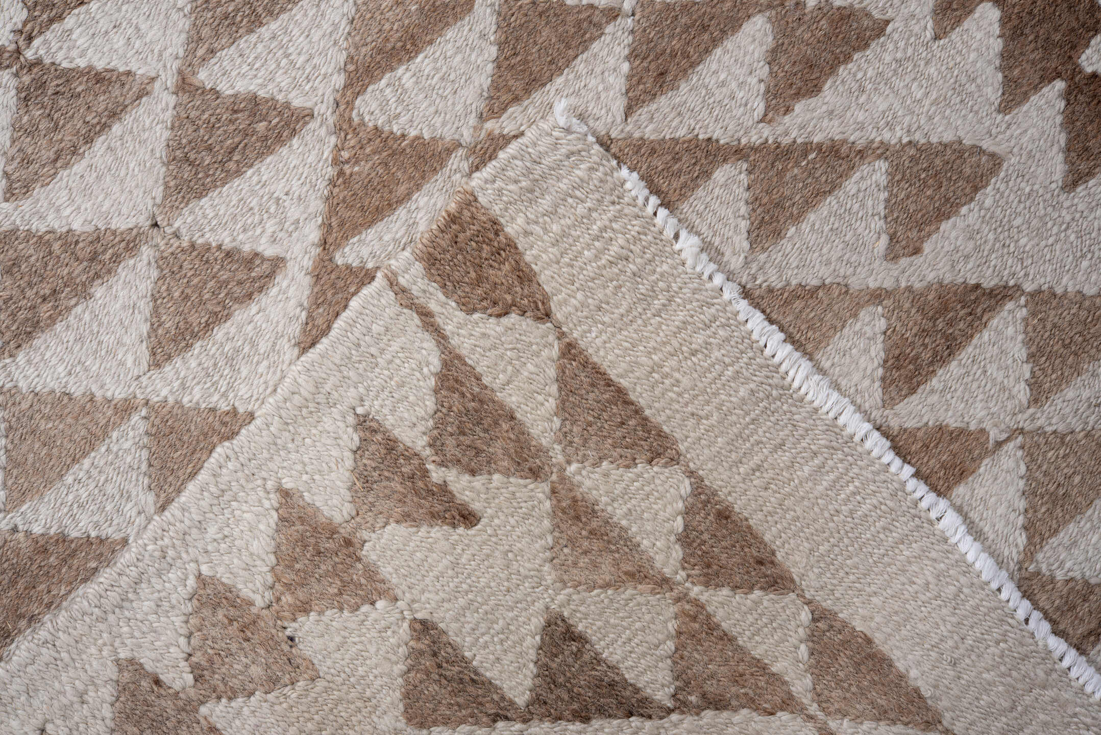 2' x 11' one-of-a-kind handmade vintage Kilim runner rug. Color palette: brown, gainsboro, gray, light gray, off-white, pink