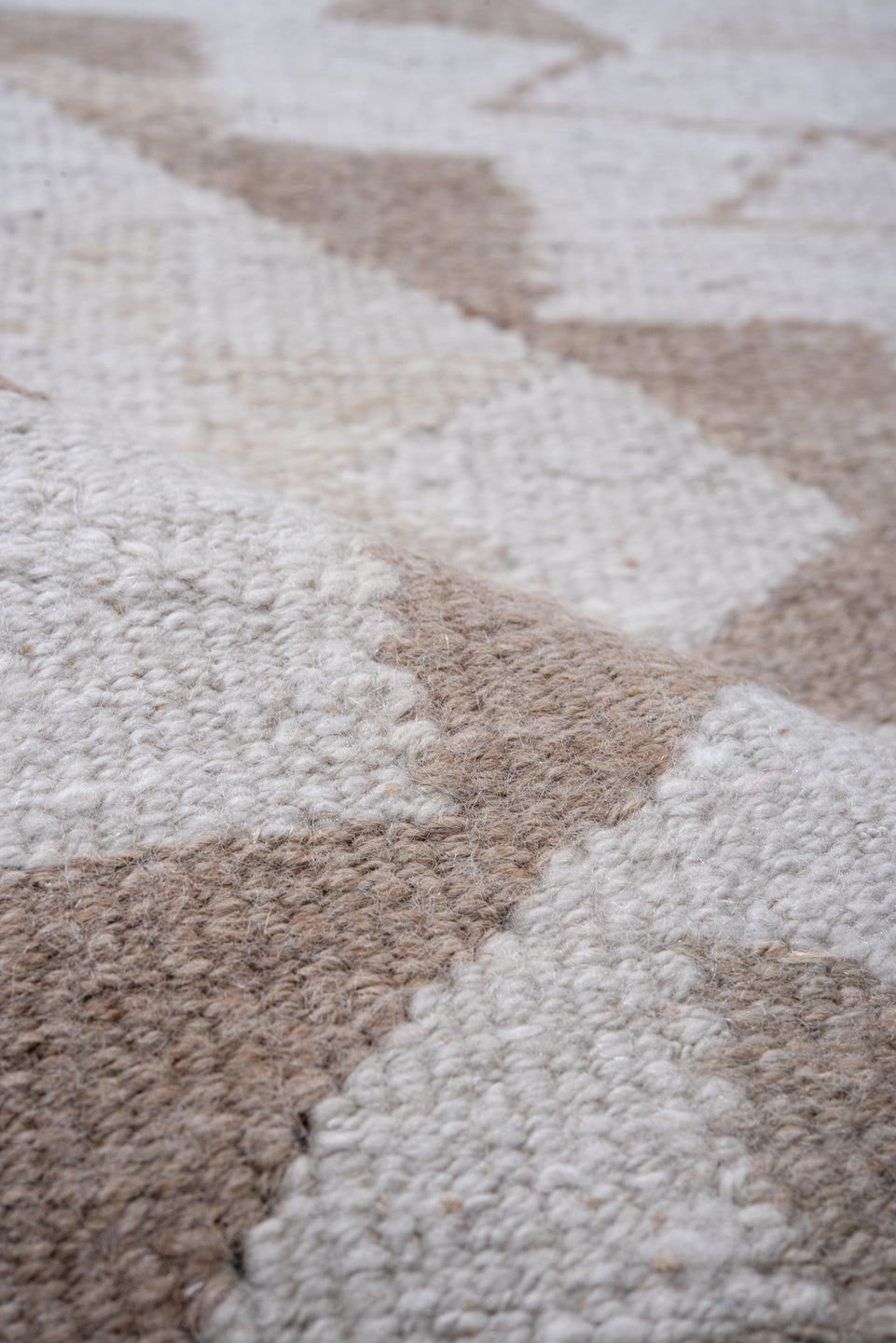 3' x 11' one-of-a-kind handmade vintage Kilim runner rug. Color palette: brown, gainsboro, gray, light gray, off-white, pink