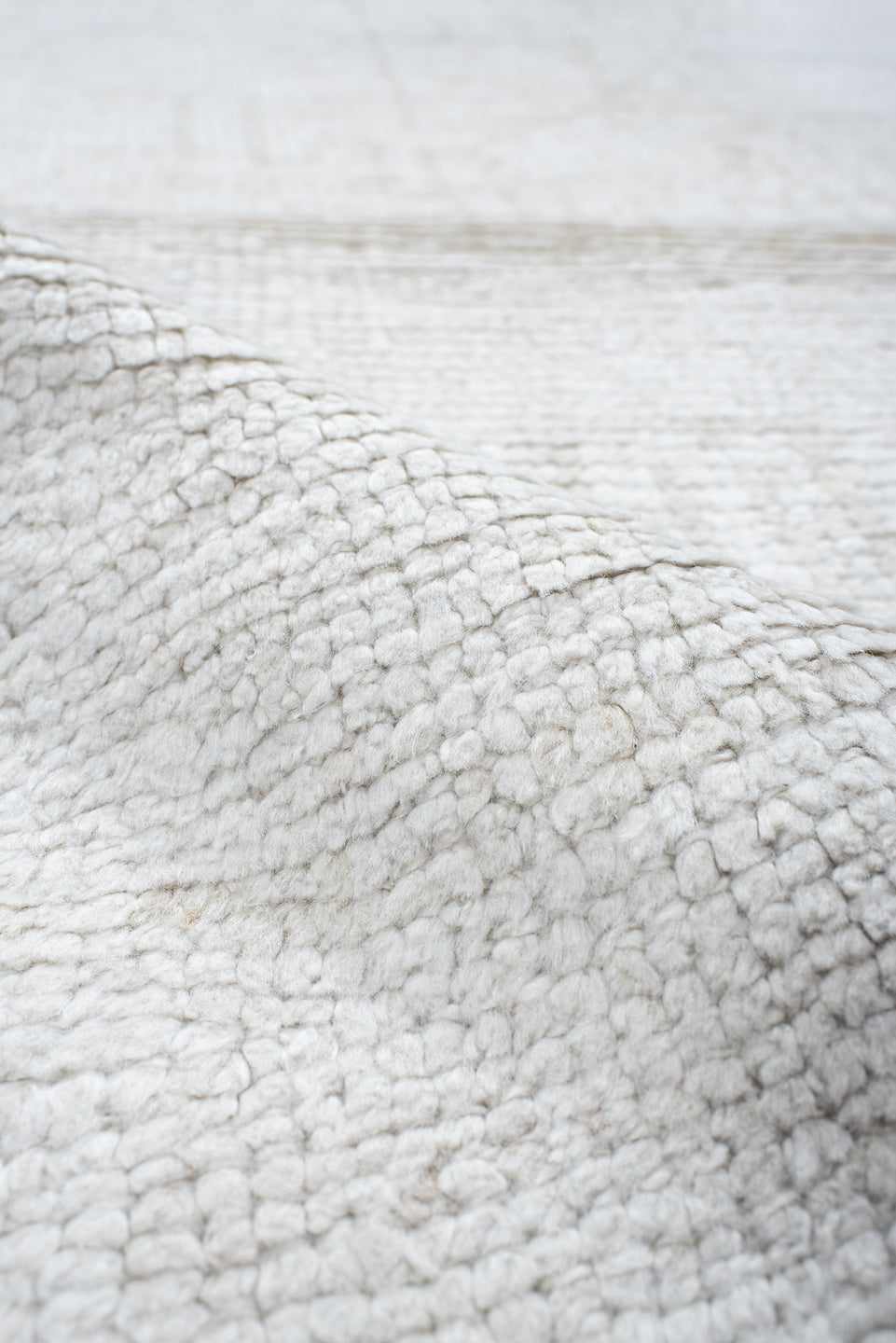 3' x 10' one-of-a-kind handmade vintage Kars runner rug. Color palette: alice blue, dark gray, floral white, gainsboro