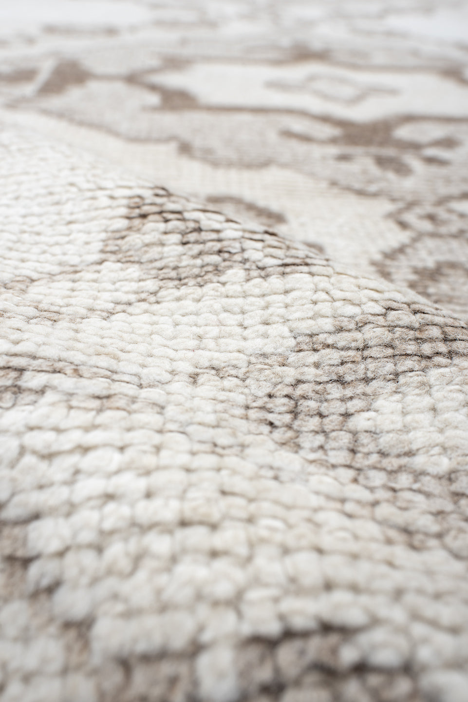 3' x 11' one-of-a-kind handmade vintage Kars runner rug. Color palette: ivory, taupe, camel, beige, brown, gray