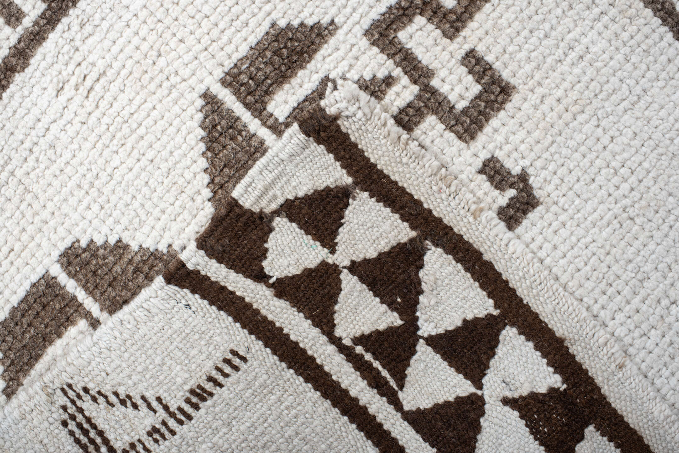 3' x 12' one-of-a-kind handmade vintage Kars runner rug. Color palette: ivory, taupe, brown, beige, gray