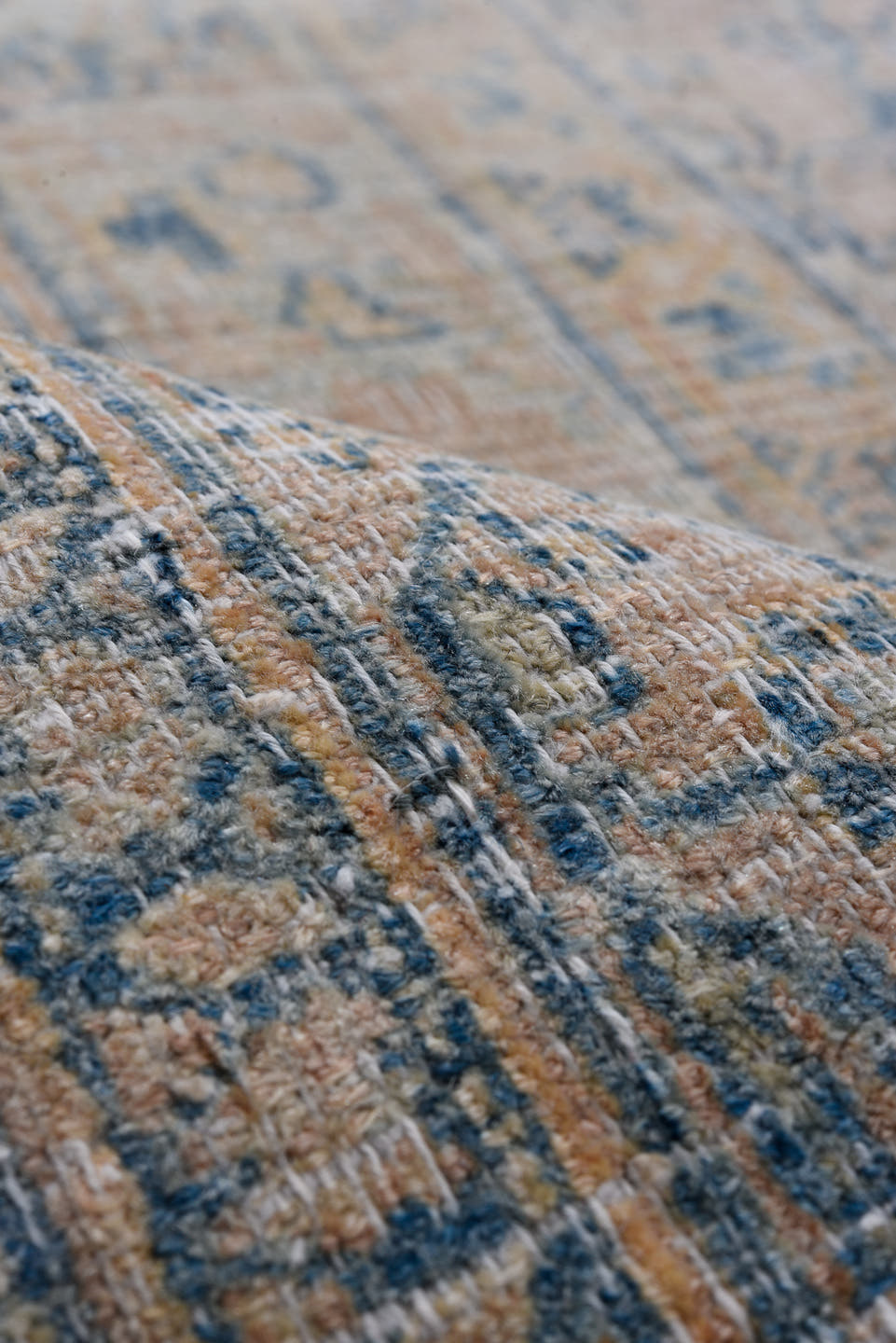 8' x 12' one-of-a-kind handmade antique Khorassan large size rug. Color palette: ivory, sky blue, beige, taupe, slate, camel