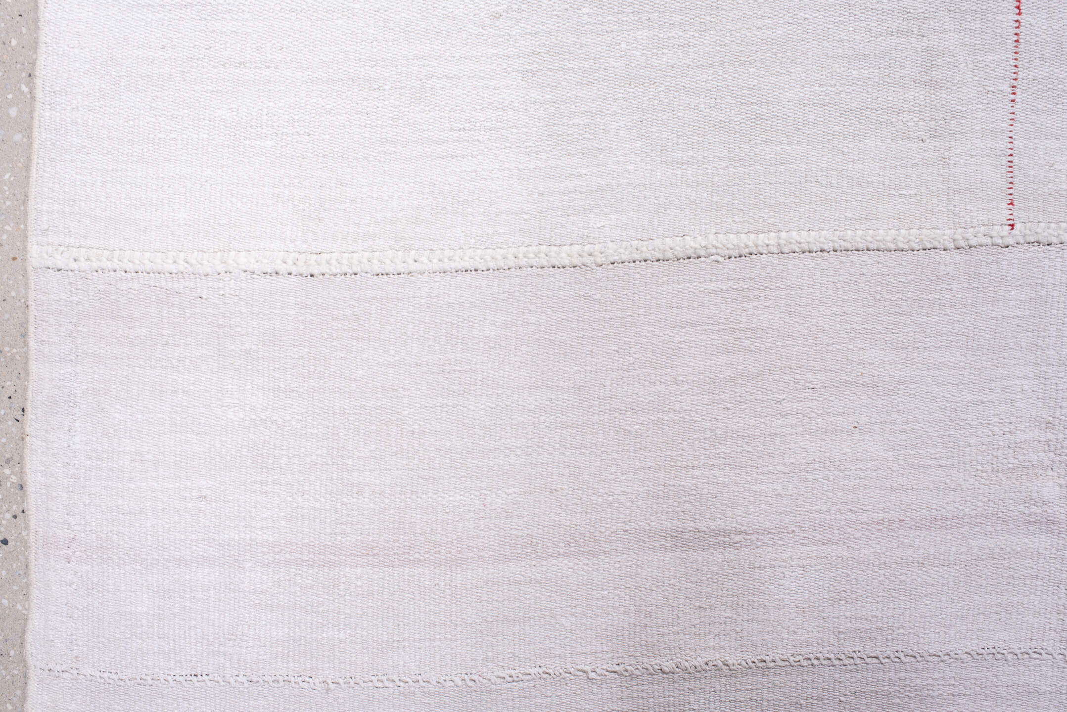 10' x 16' one-of-a-kind handmade antique Flatweave rug. Color palette: ivory, blush, lavender, cream, pale rose, pink